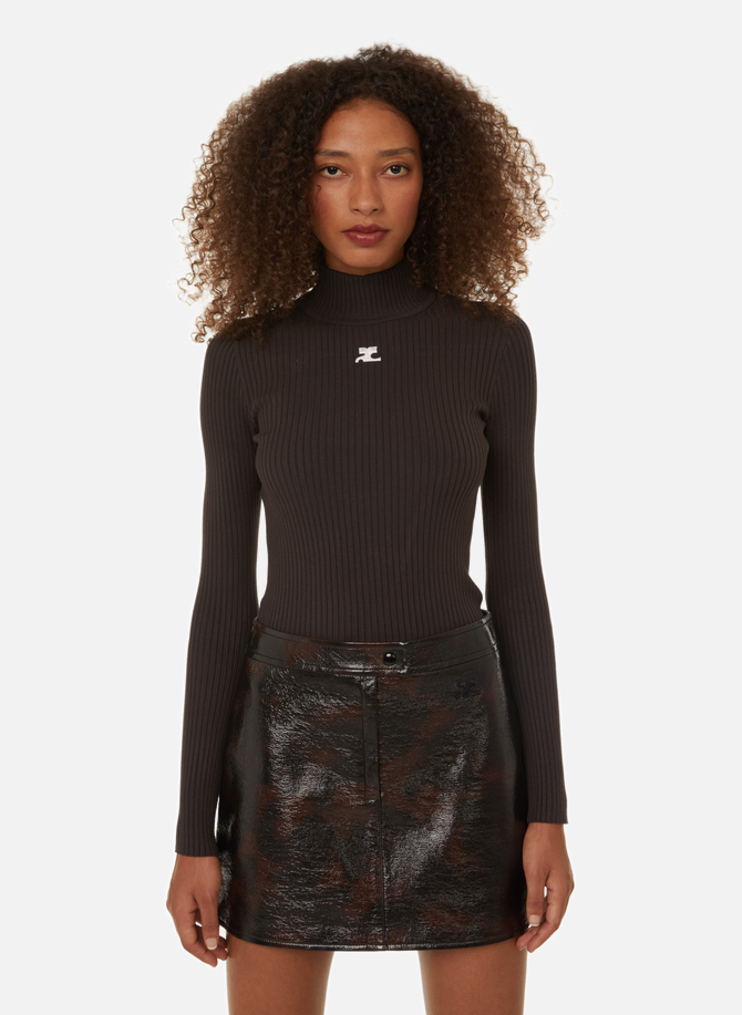 COURRÈGES ribbed high-neck reissue sweater