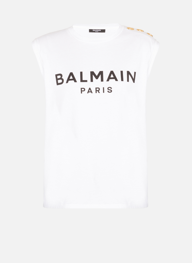 T-shirt en coton éco-responsable imprimé logo balmain BALMAIN