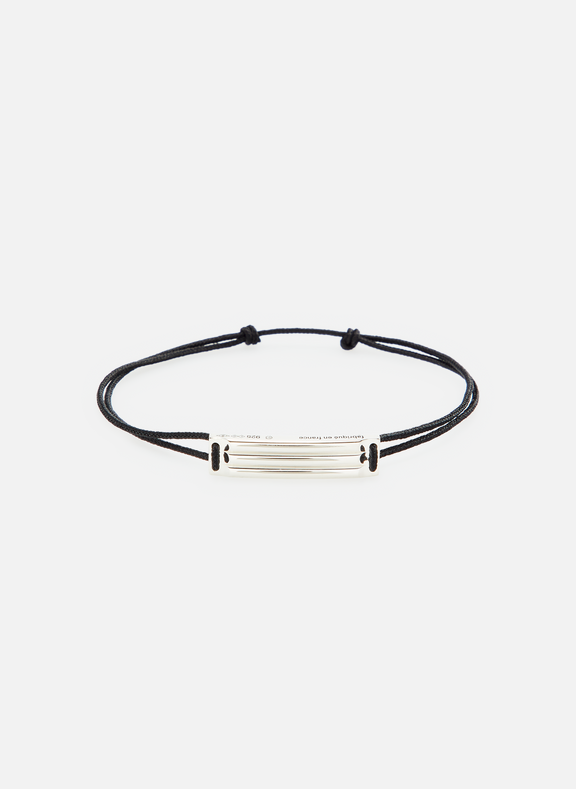 LE GRAMME Le 5g silver cord bracelet  Black