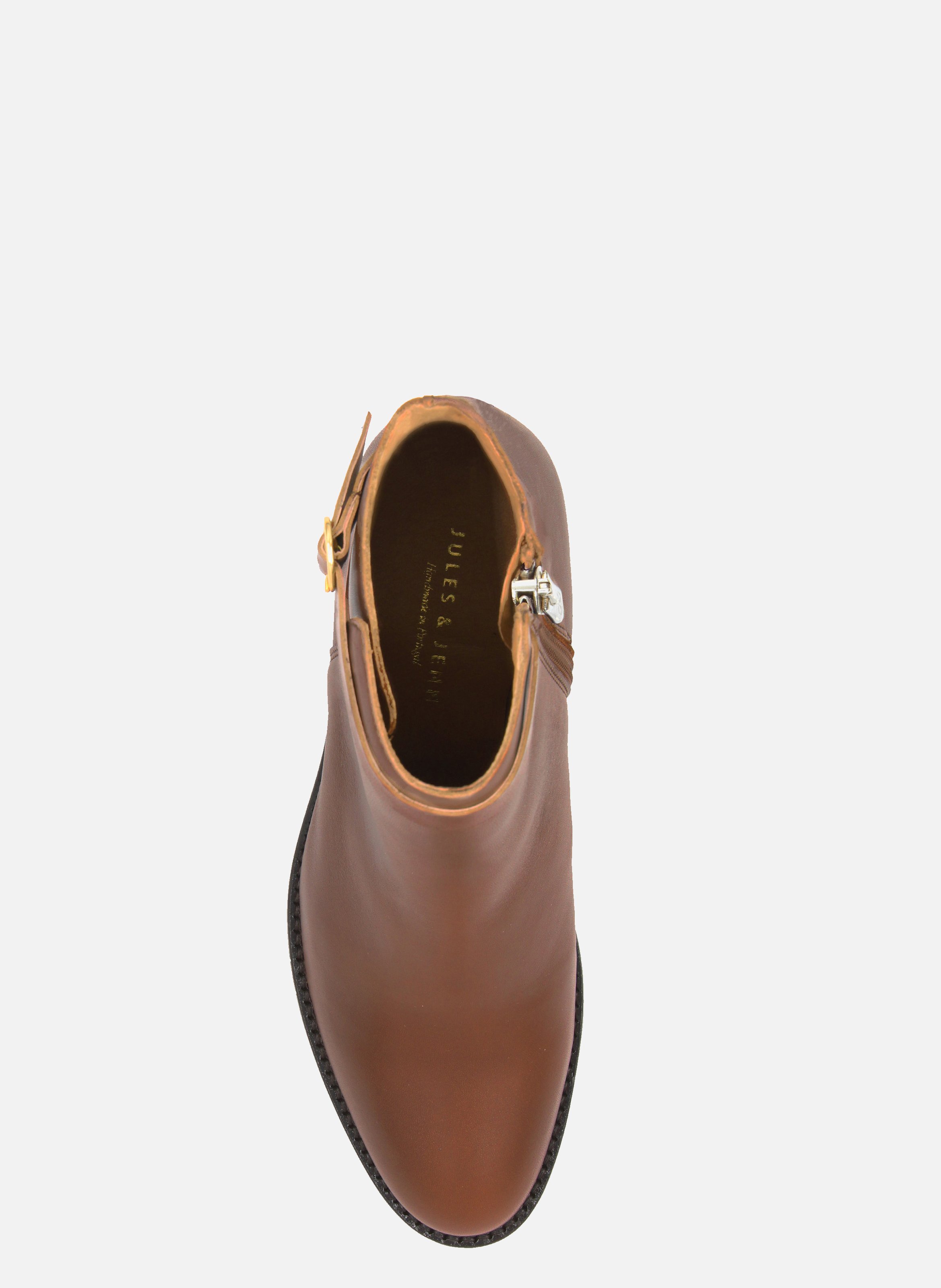 Bottines cavalières cuir lisse JULES & JENN Marron