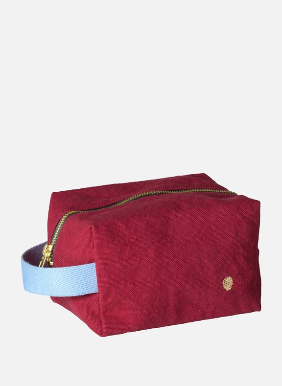 Small Organic Cotton Cube Pouch Red by CERISE SUR LE GATEAU CERISE SUR LE GATEAU Small Organic Cotton Cube Pouch Red
