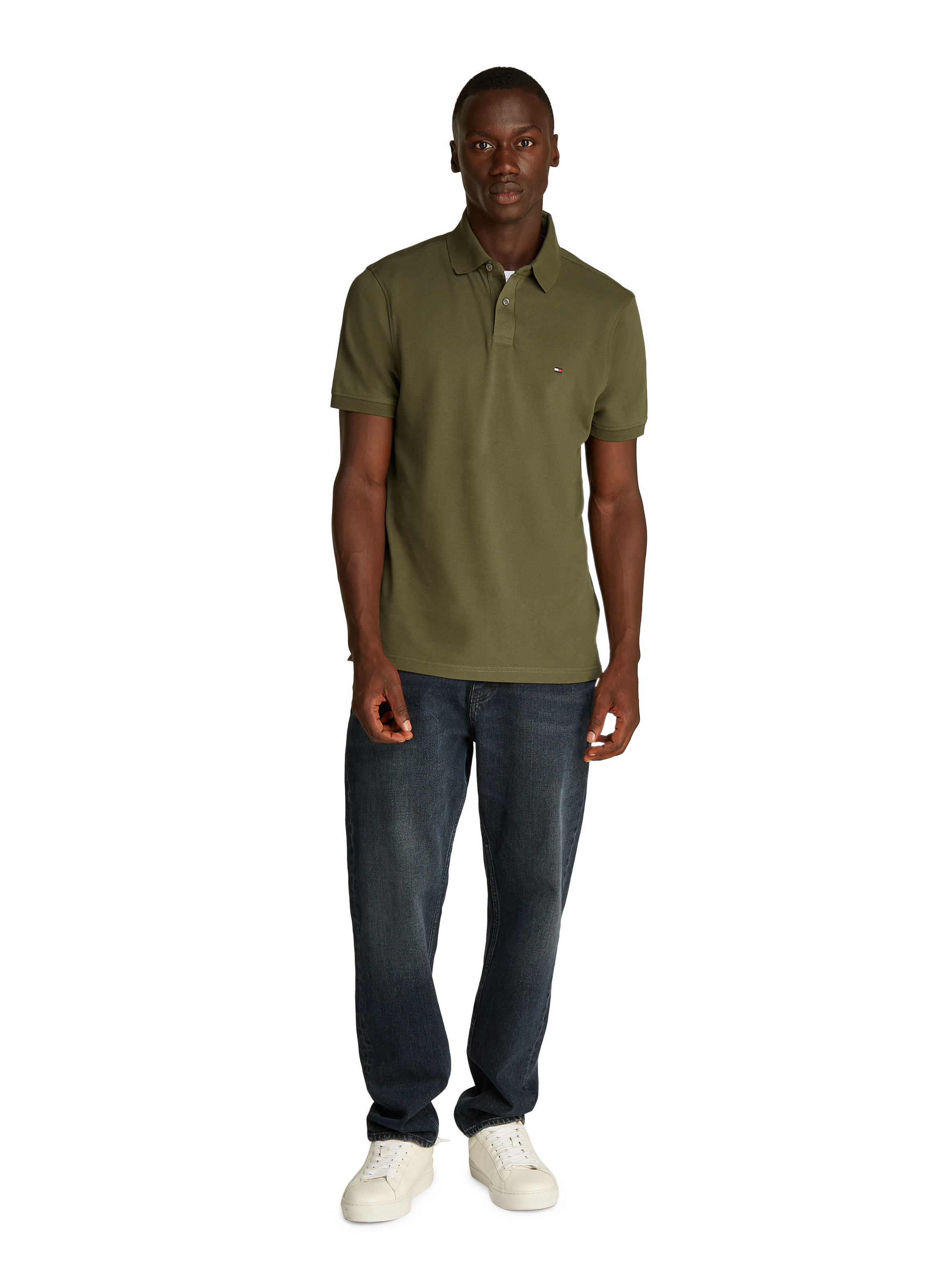 Organic cotton piqué polo shirt TOMMY HILFIGER Khaki