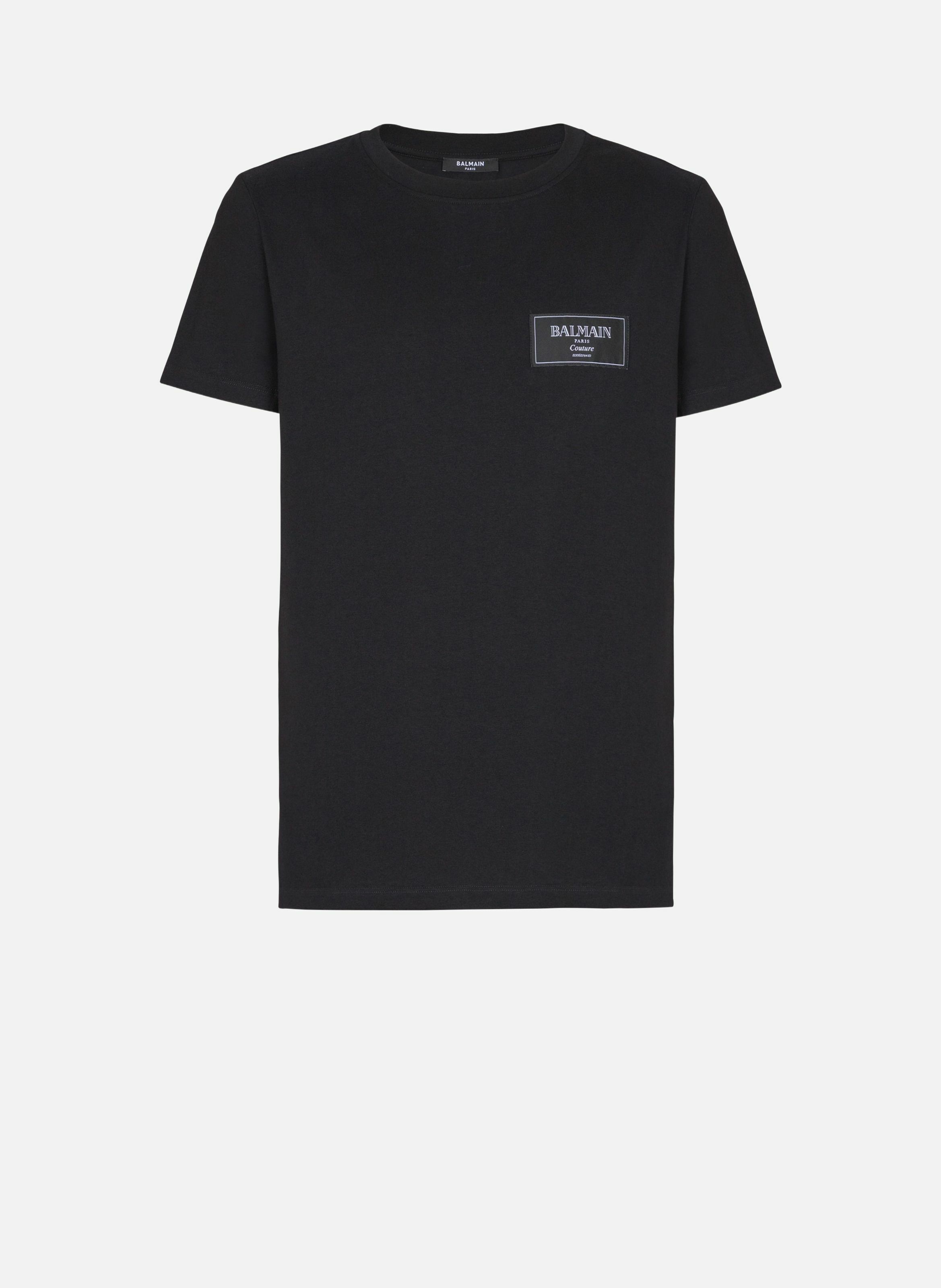 T-shirt à étiquette balmain couture BALMAIN Noir