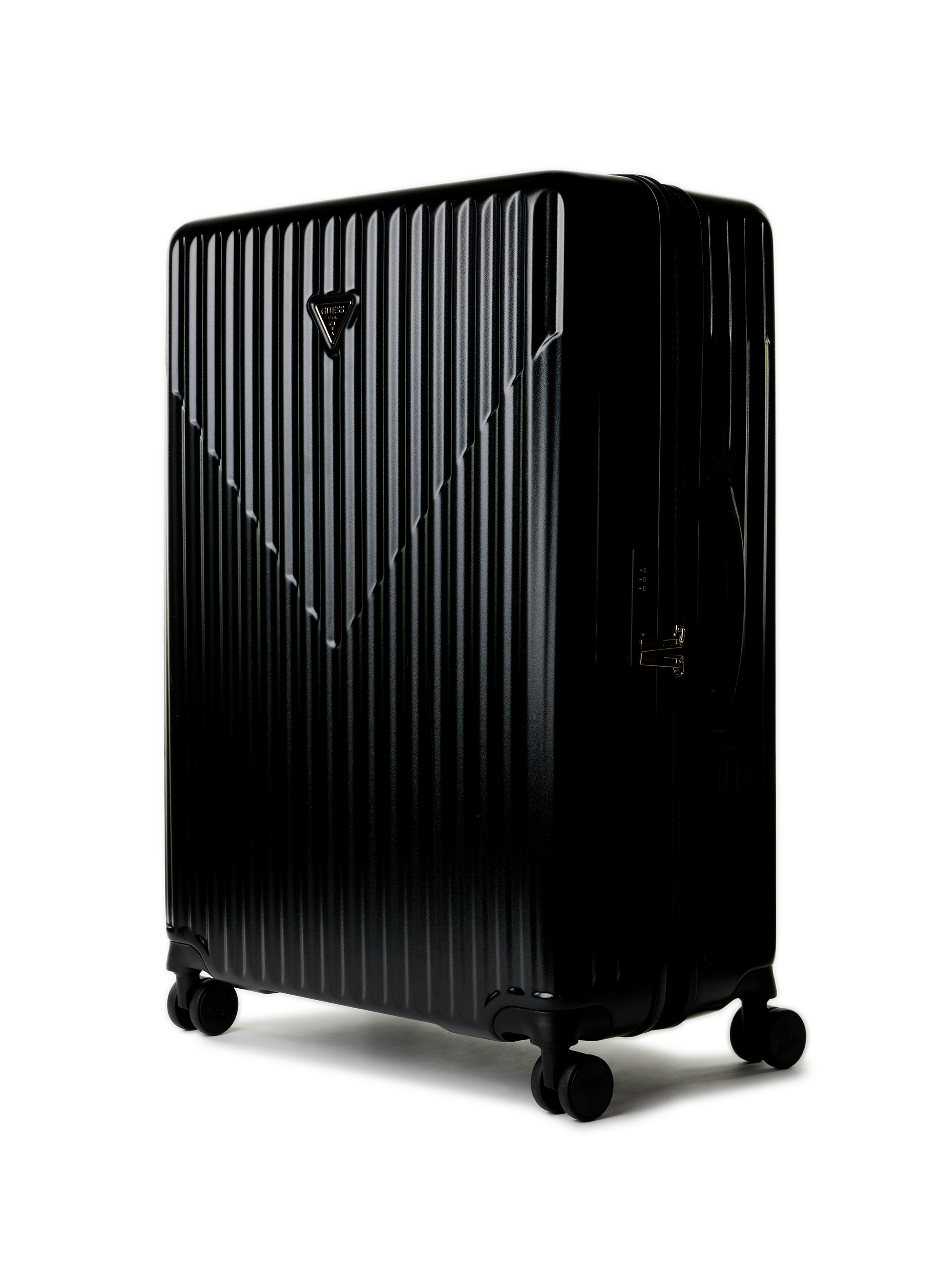 Large hardshell checked suitcase GUESS Black