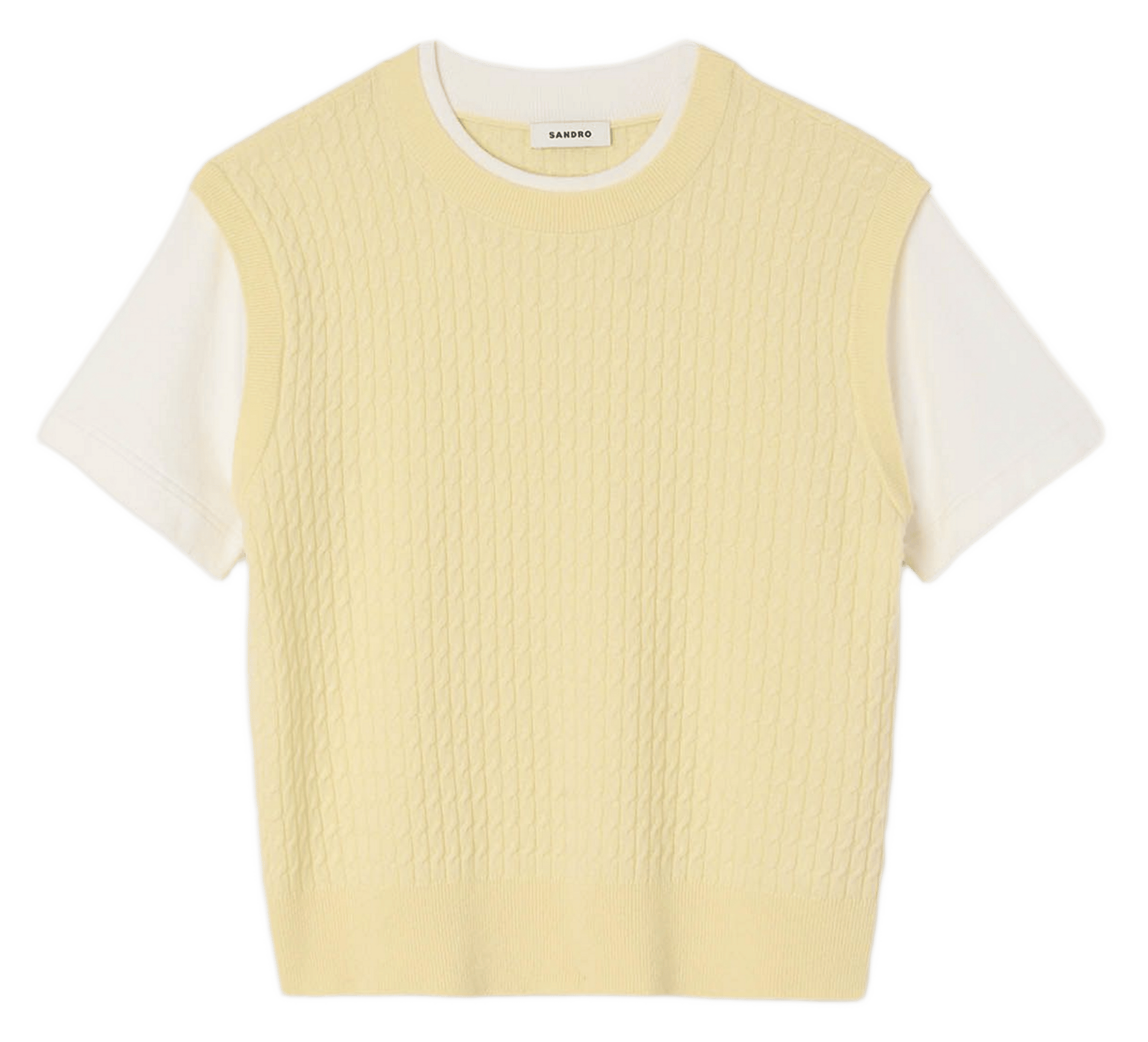 Pull col rond en laine mélangée SANDRO Jaune