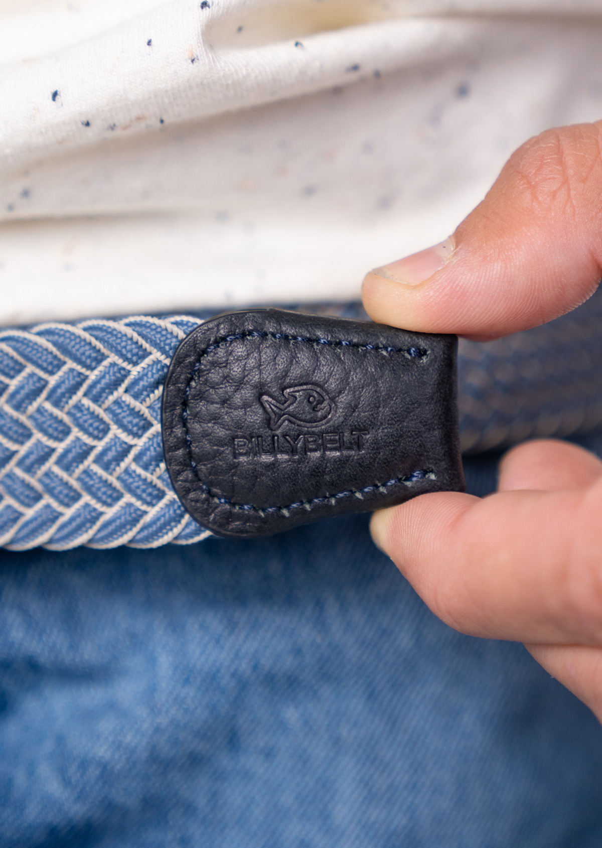 Ceinture tressée élastique multicolore BILLYBELT Bleu