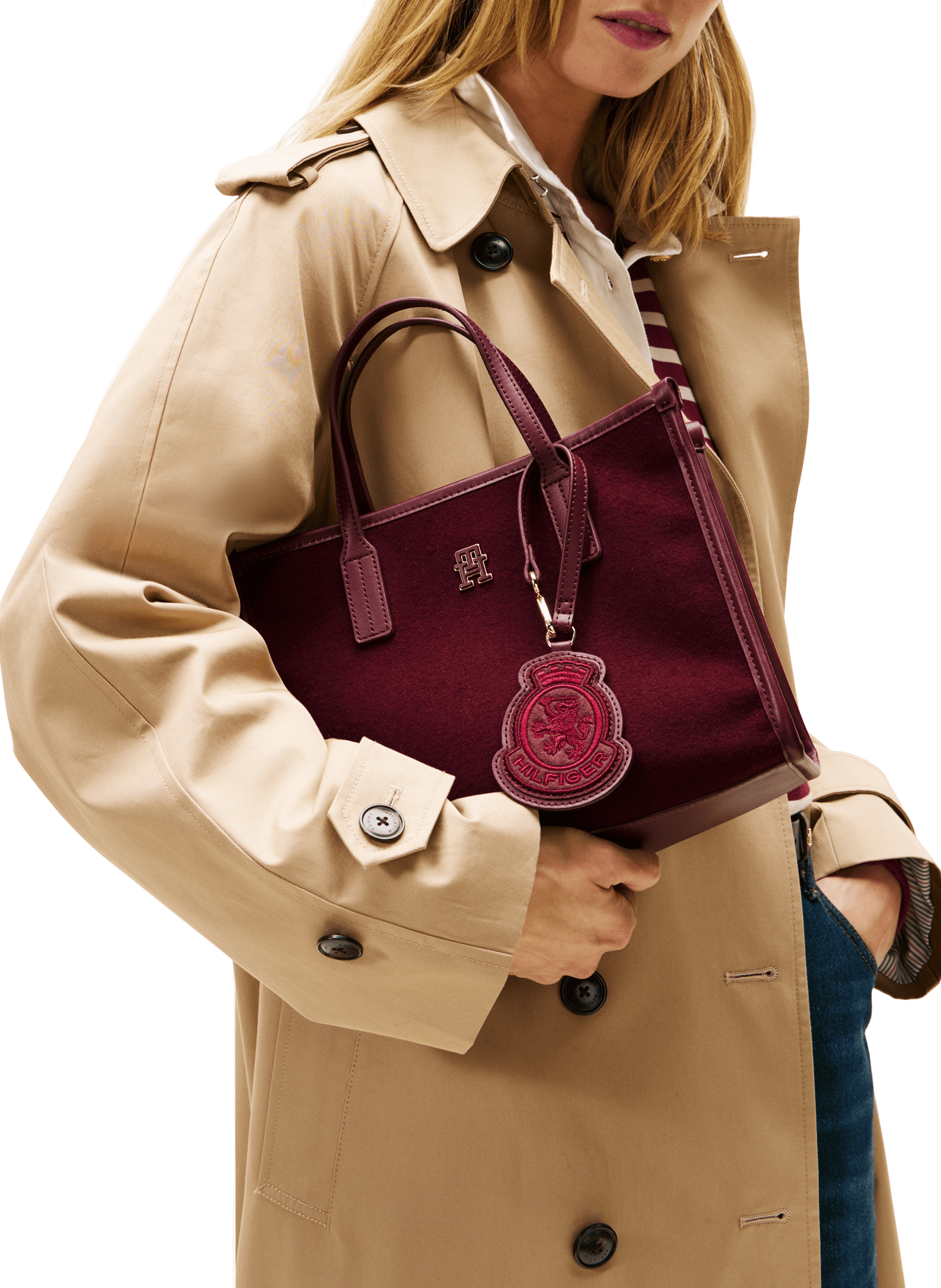 Sac à main feutre TOMMY HILFIGER Rouge