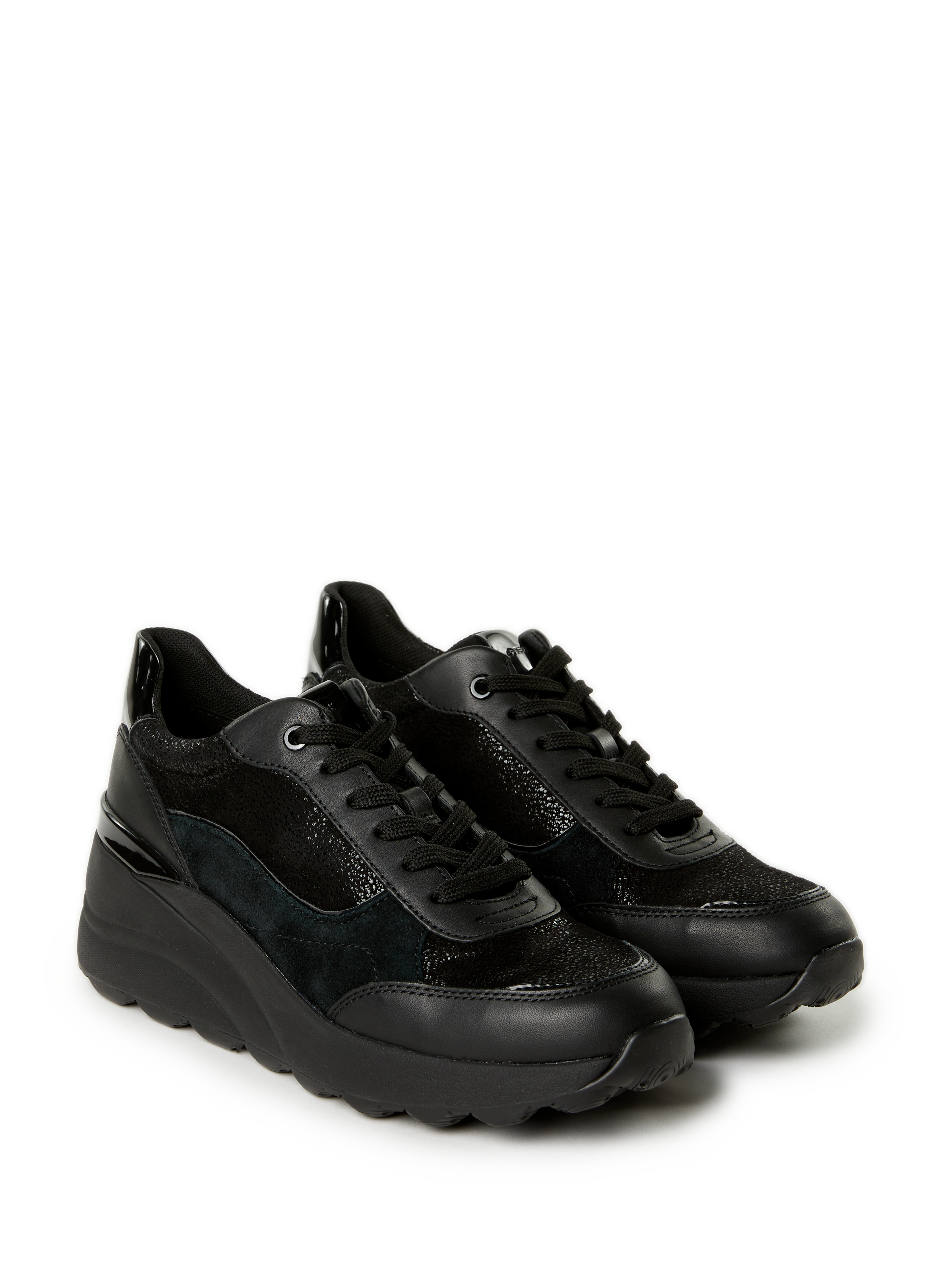 Wedge leather sneakers Spherica GEOX Black