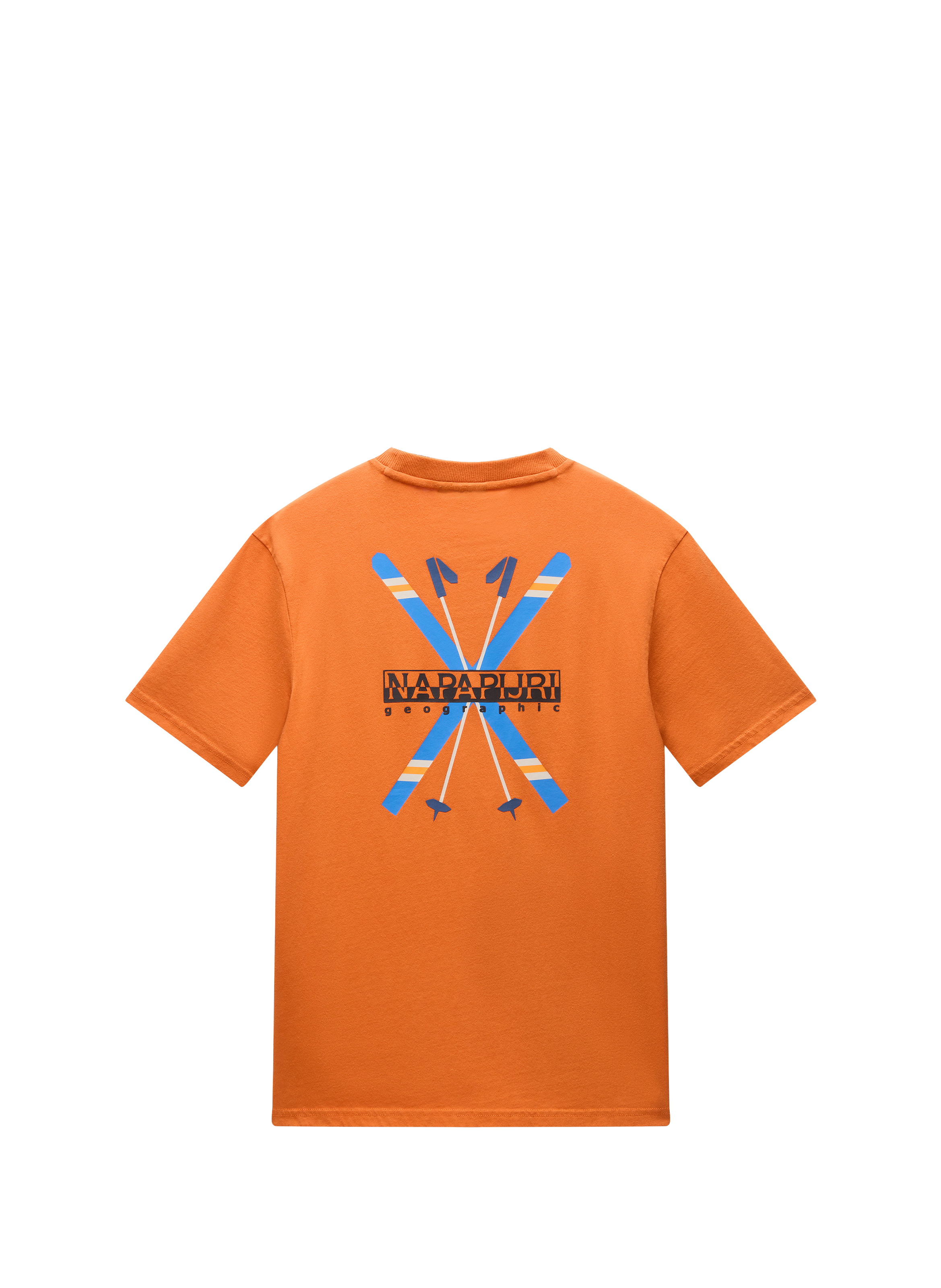 Round neck cotton printed T-shirt NAPAPIJRI Orange