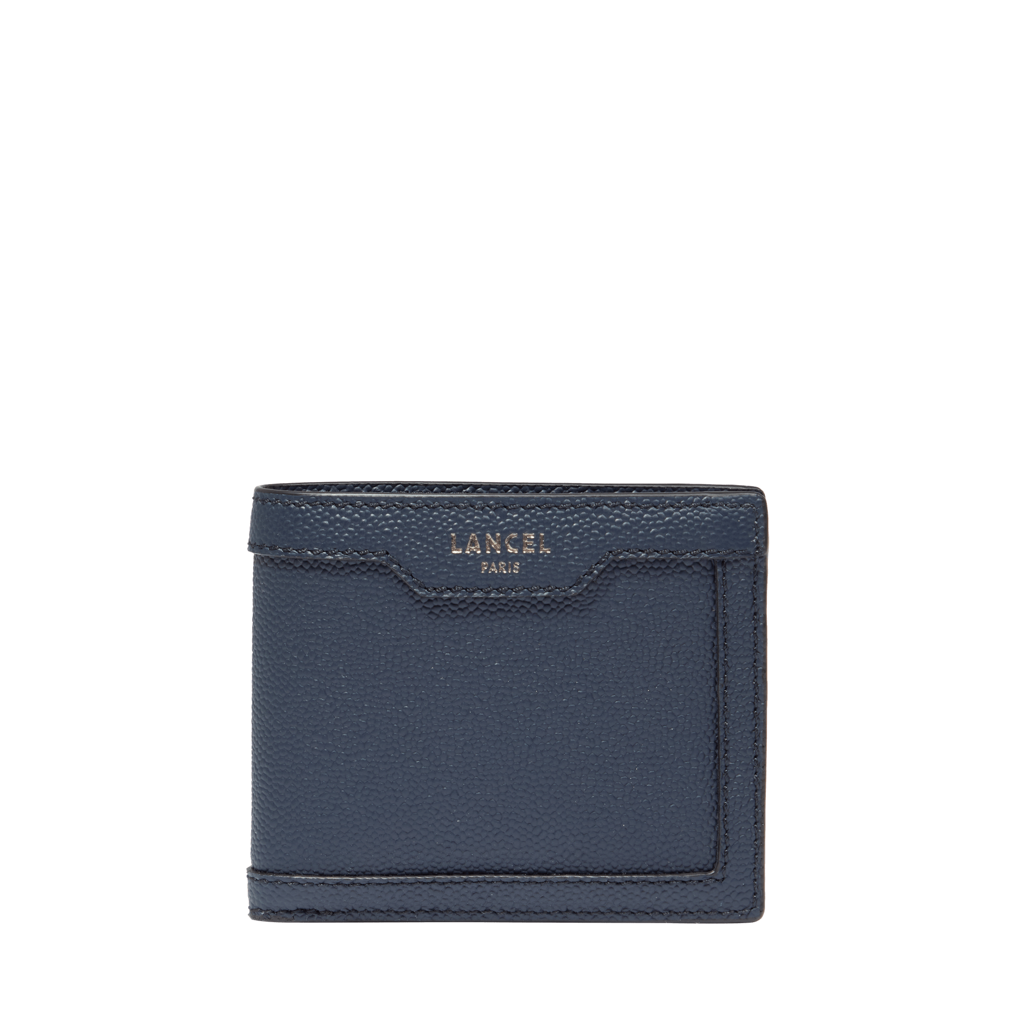 Portefeuille 5cc avec porte-cartes amovible charlie de lancel en cuir LANCEL Bleu