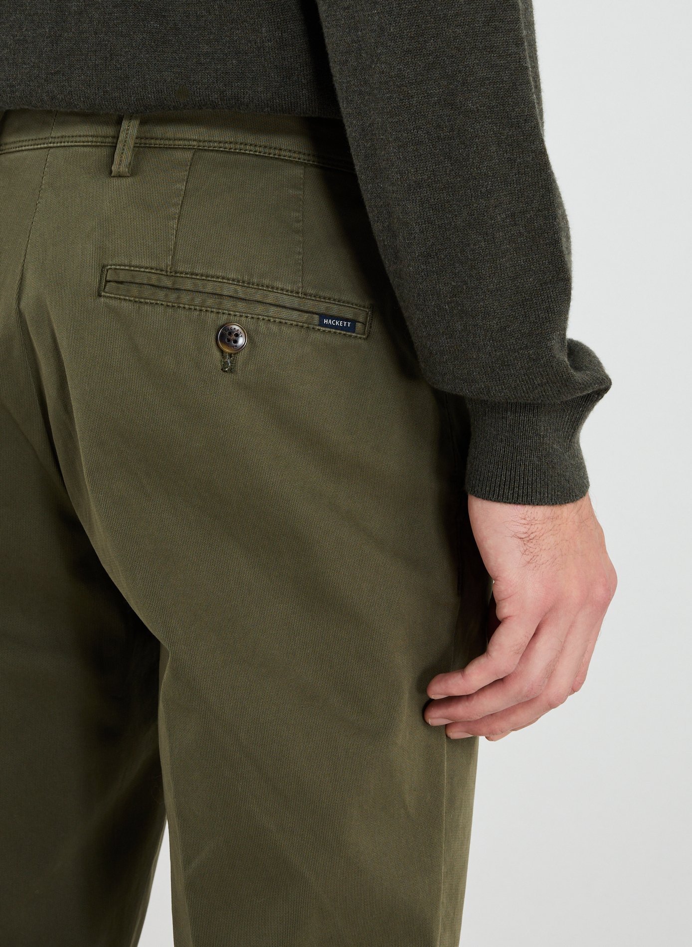 Pantalon slim en coton mélangé HACKETT Vert