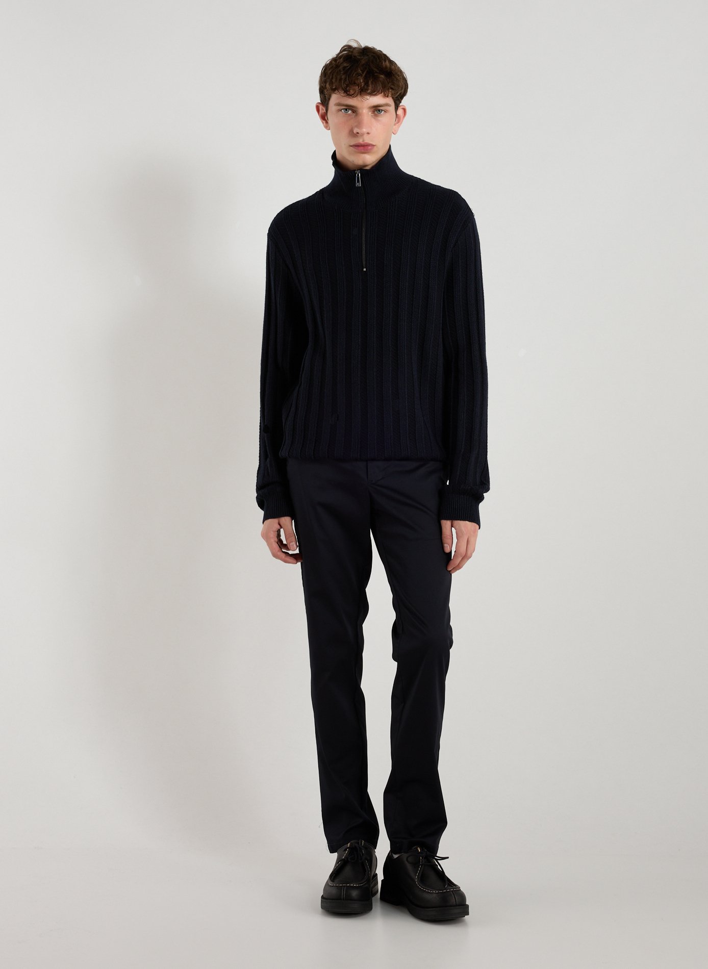 Wool blend zip-up sweater ARMANI EXCHANGE Blue