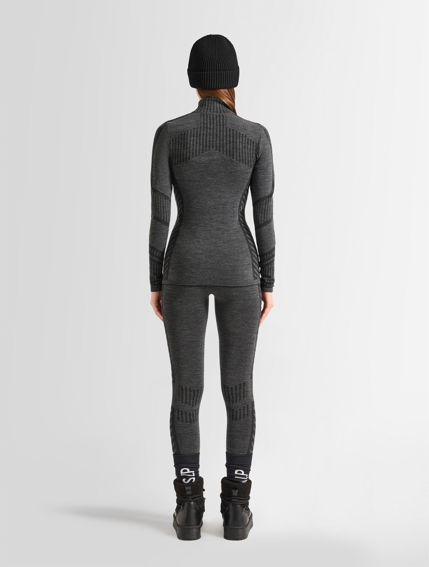 T-shirt manches longues seama col montant  coupe ajustée FUSALP Gris