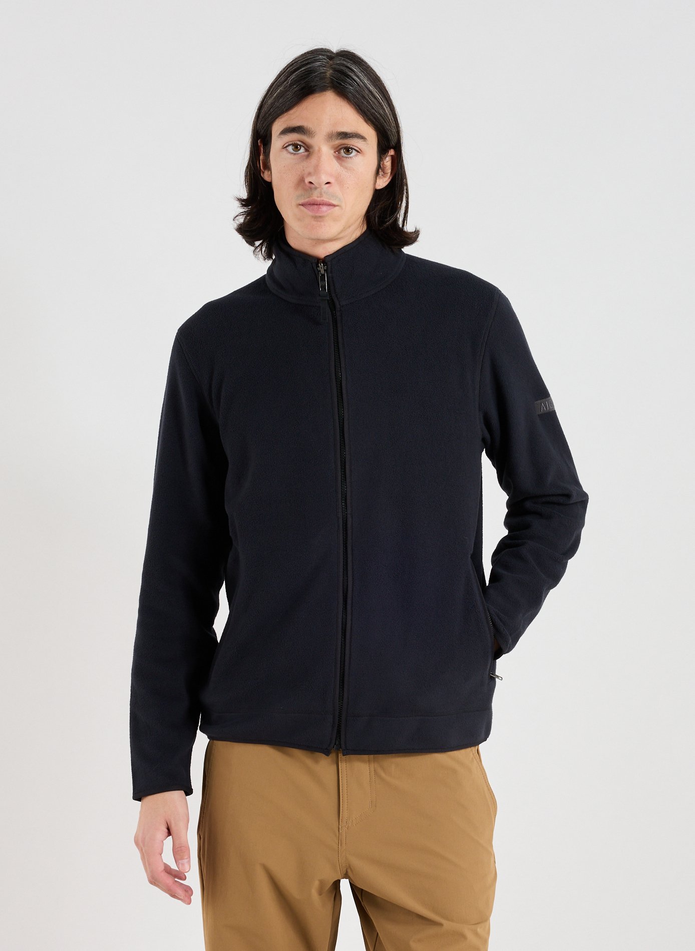 Fleece jacket with high neck Black by AIGLE AIGLE Fleece jacket with high neck Black