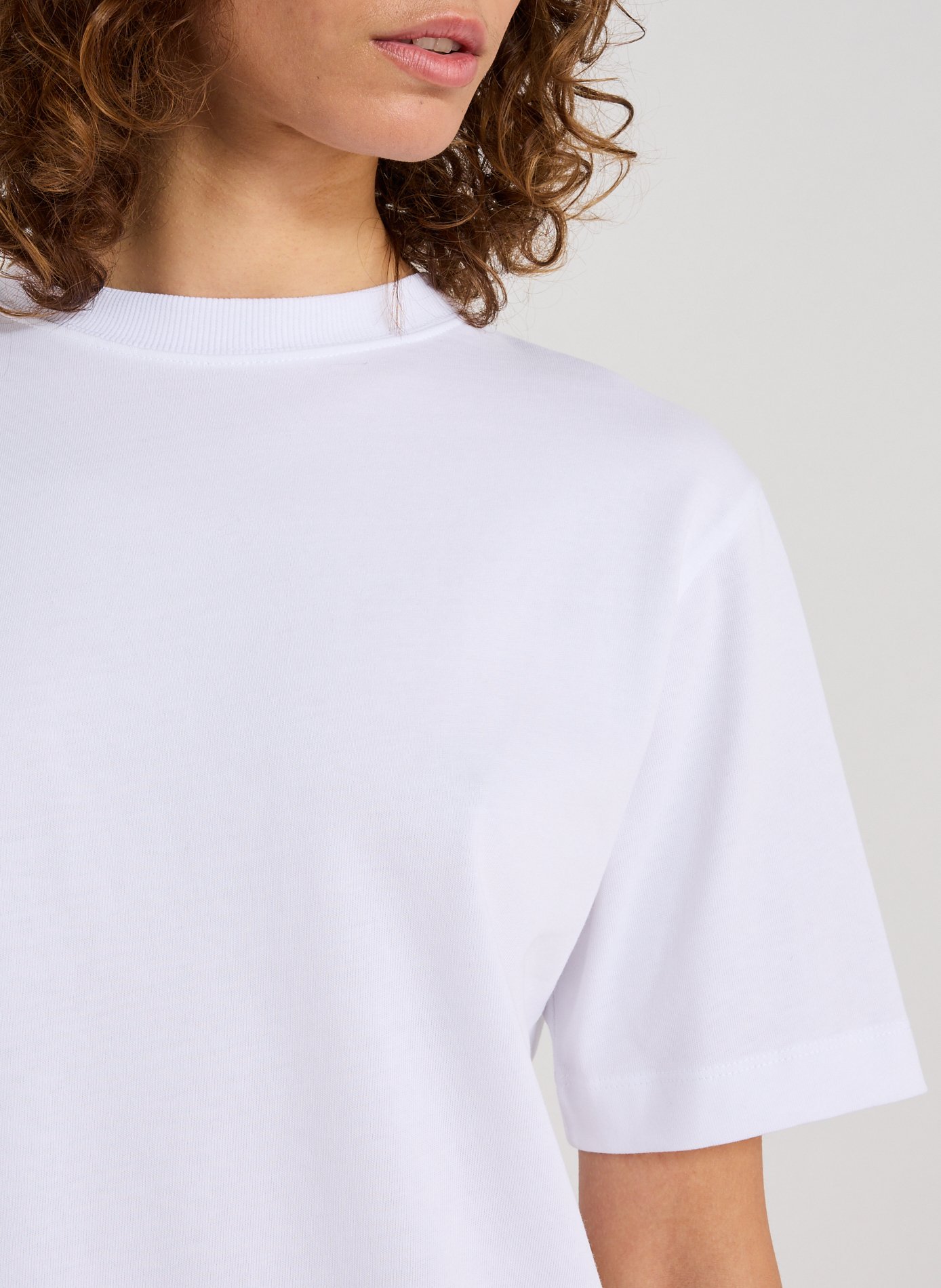 Top uni col rond TOPSHOP Blanc