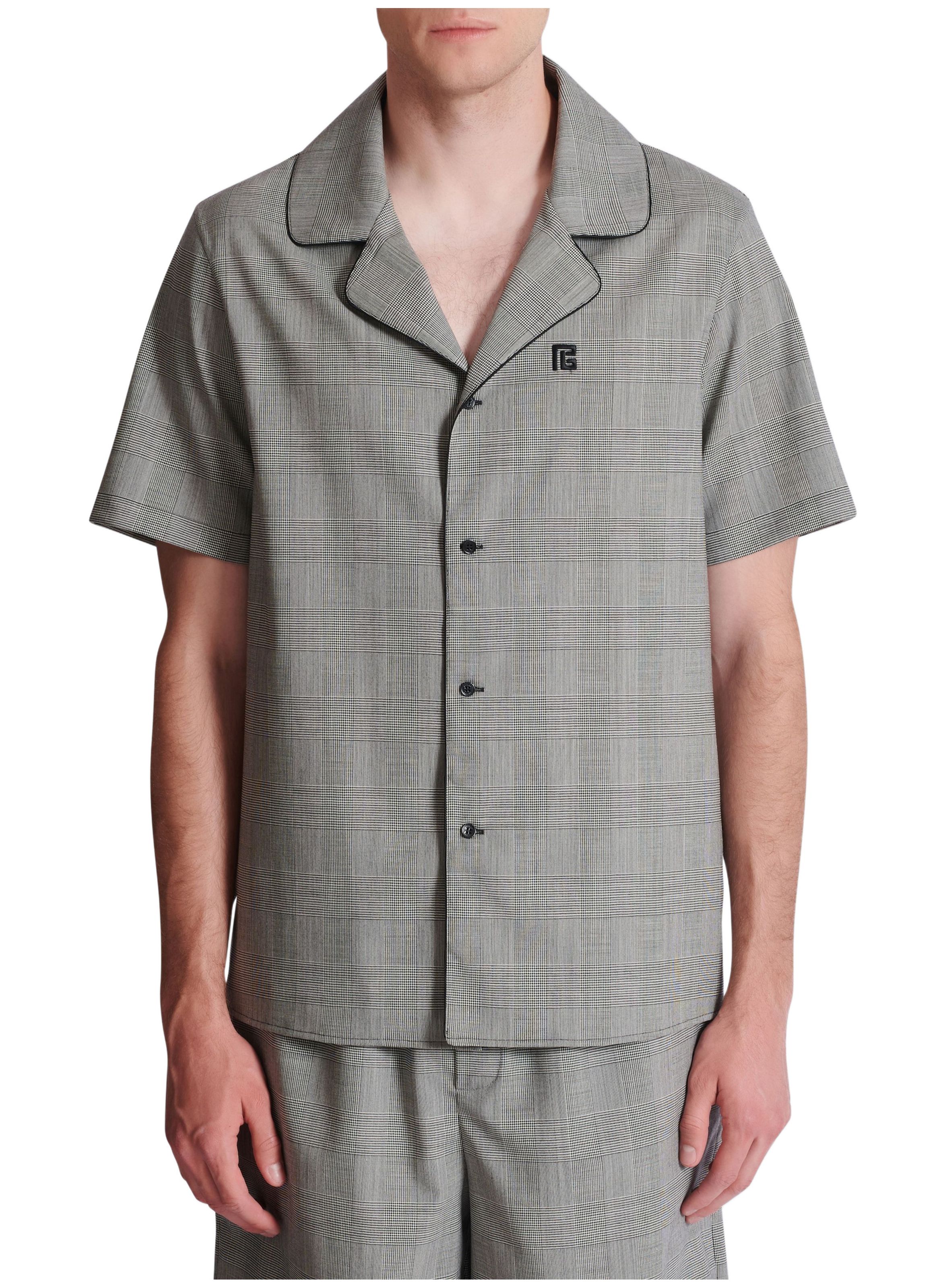 Chemise à manches courtes prince de galles BALMAIN Noir