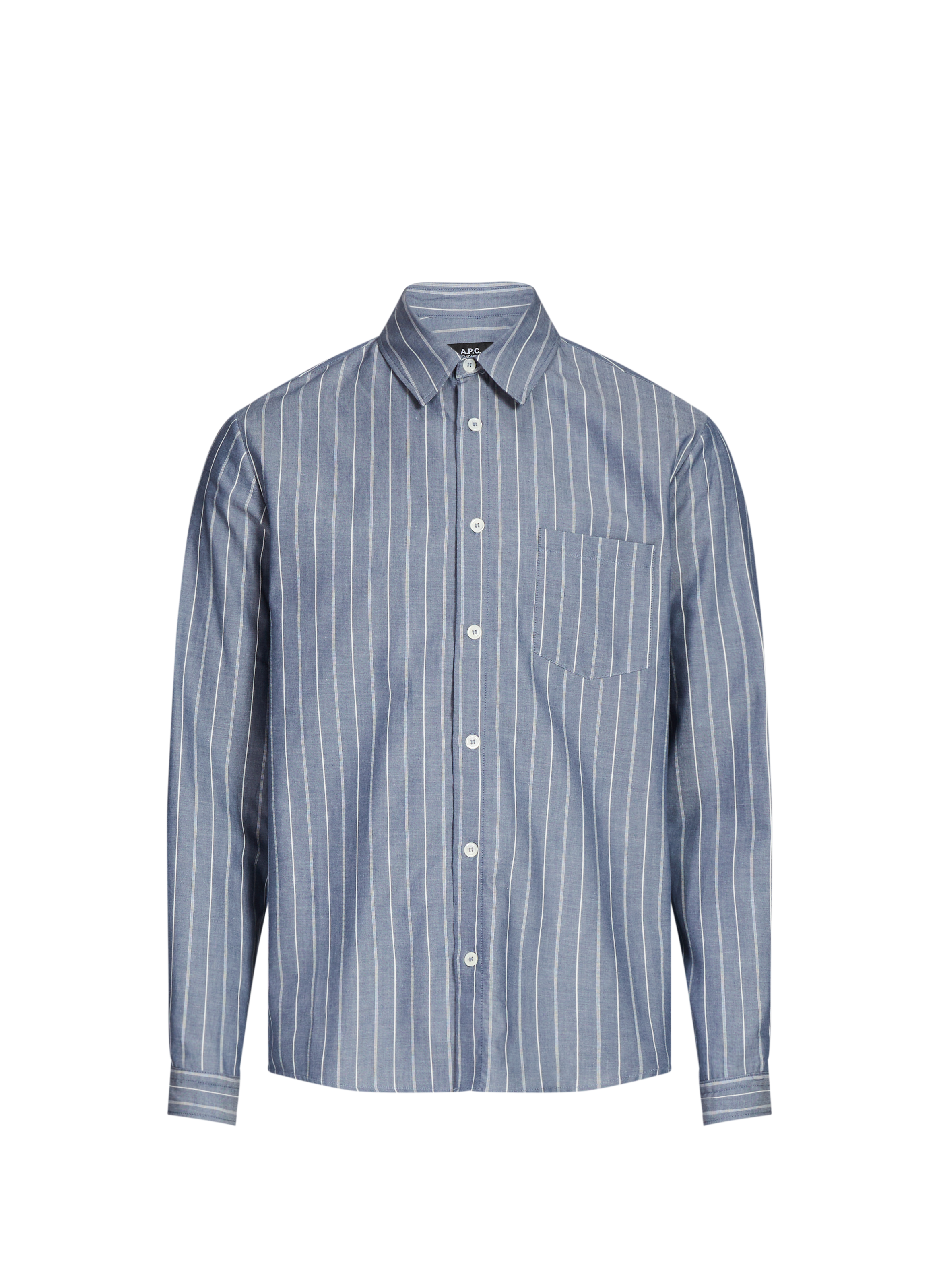 A.P.C. Striped shirt in cotton and wool Blue