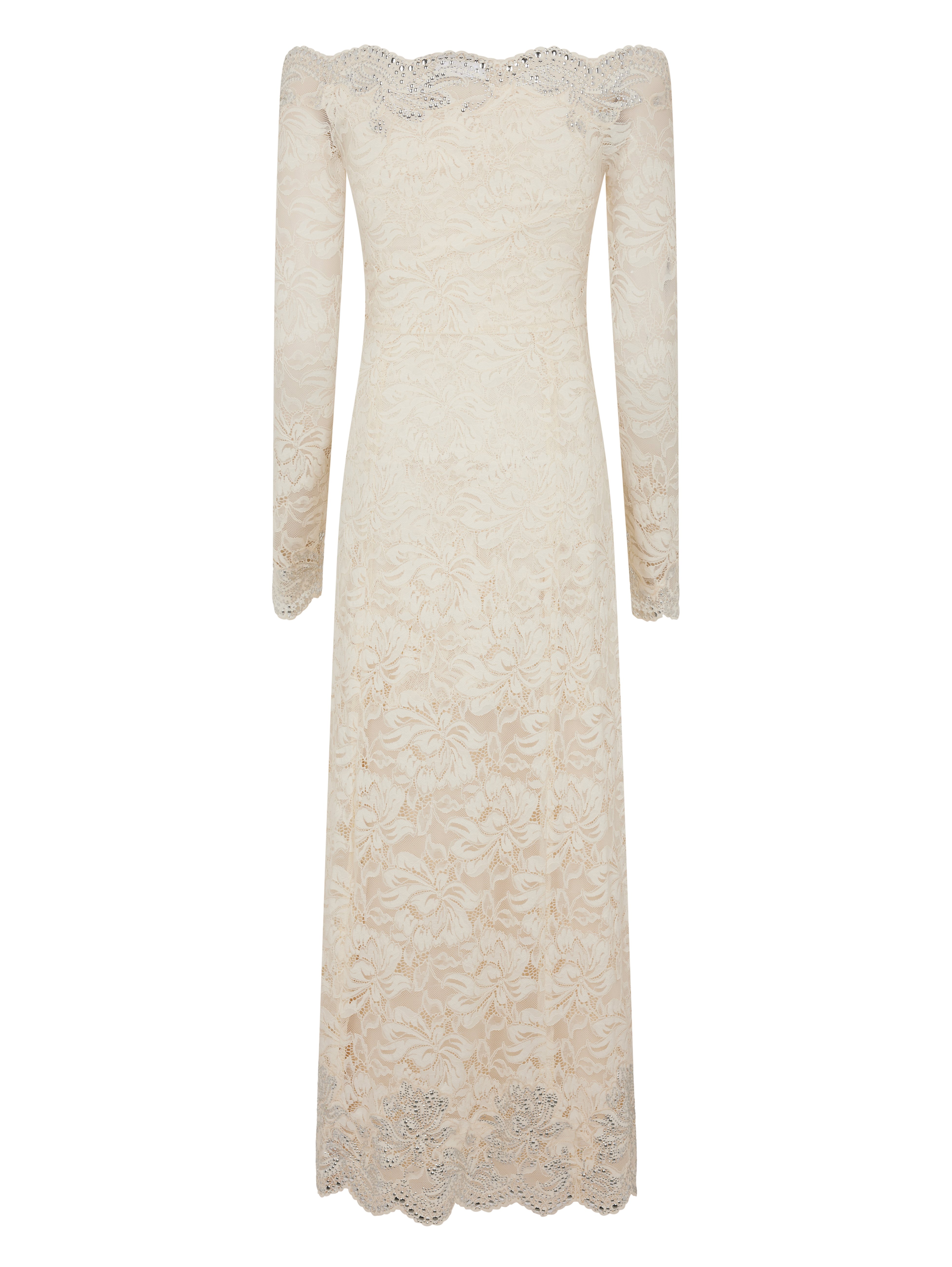 Robe longue en dentelle RABANNE Blanc