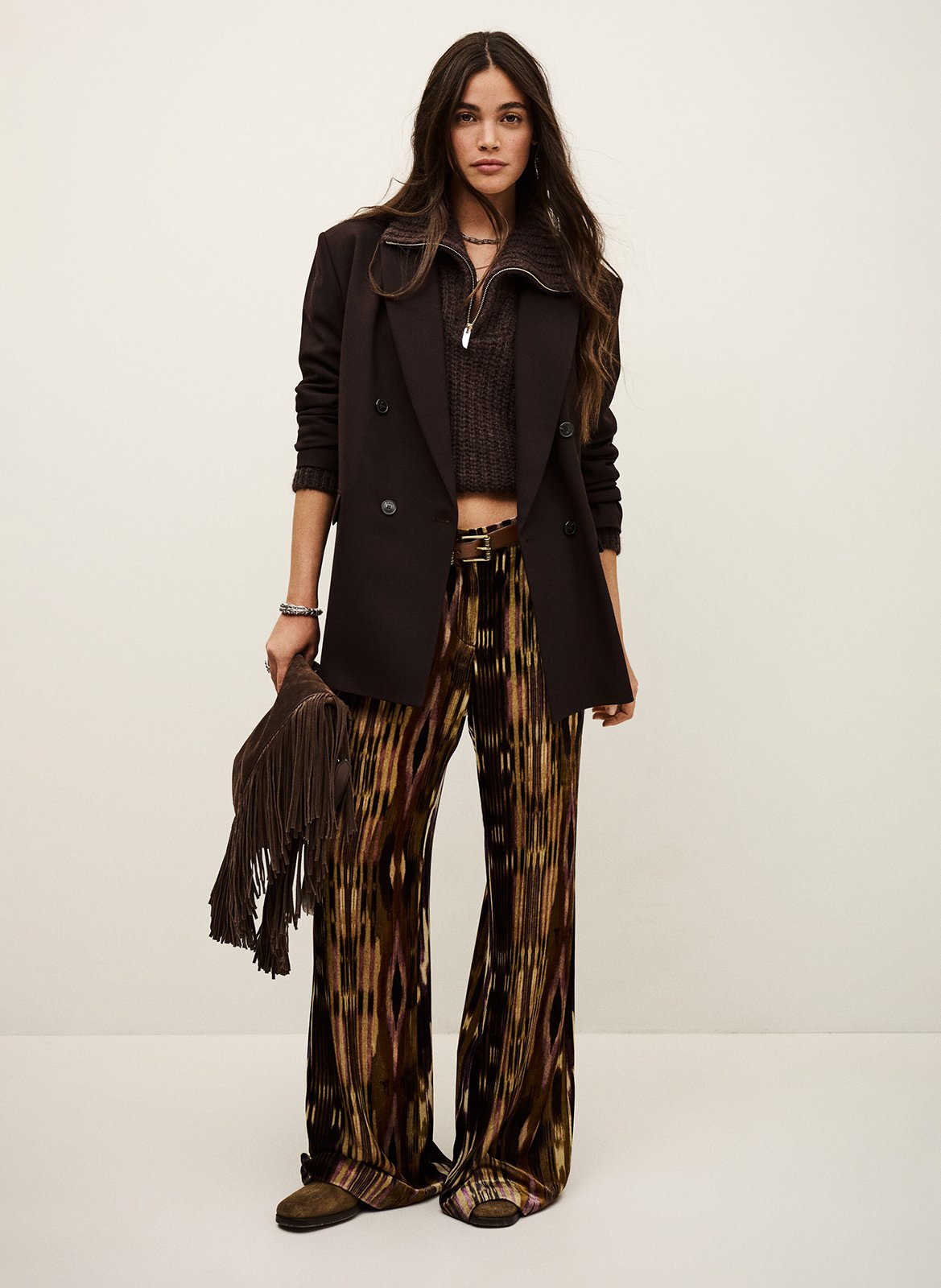 Veste tailleur droite kimber BA&SH Marron