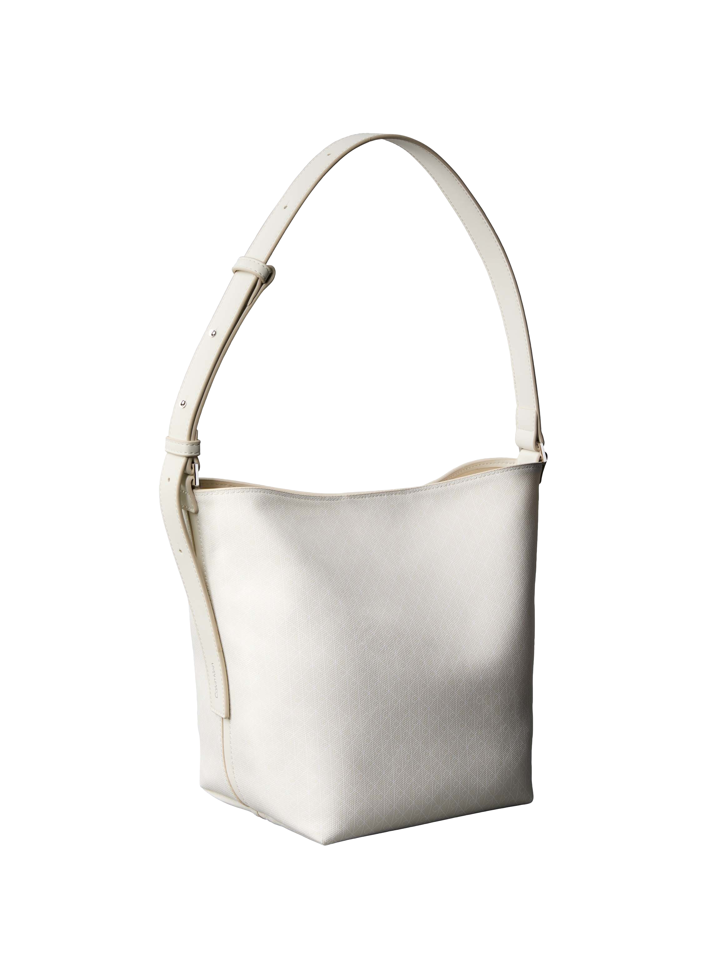 Medium Emblem Aop Bucket Bag CALVIN KLEIN White