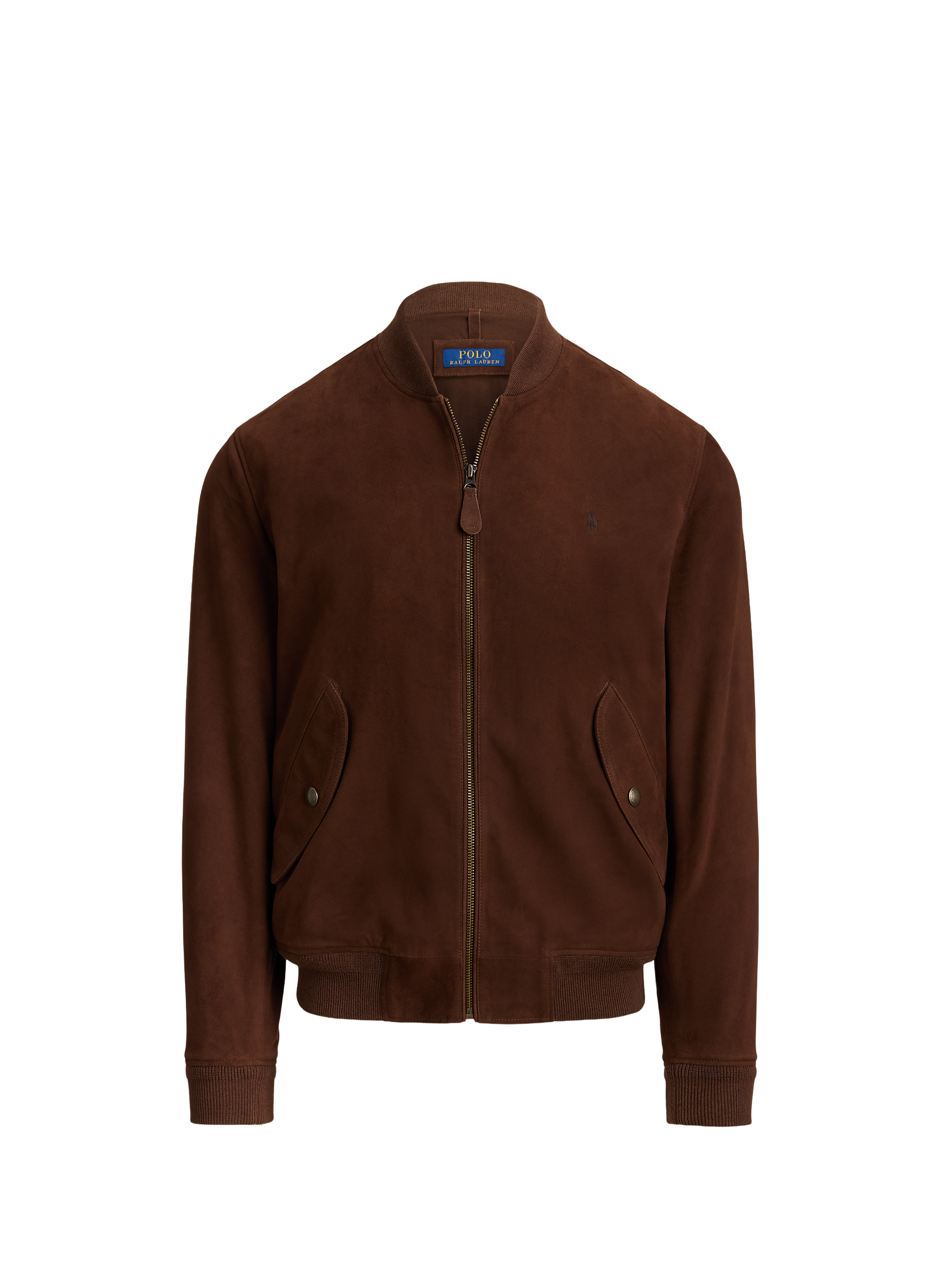 Blouson col rond zippé en cuir  POLO RALPH LAUREN Multicolore