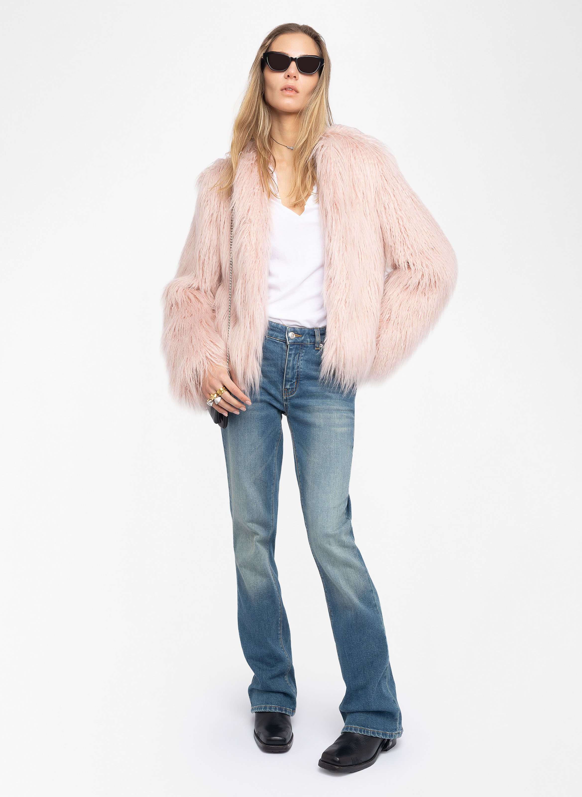 Manteau col rond freddie ZADIG&VOLTAIRE Rose