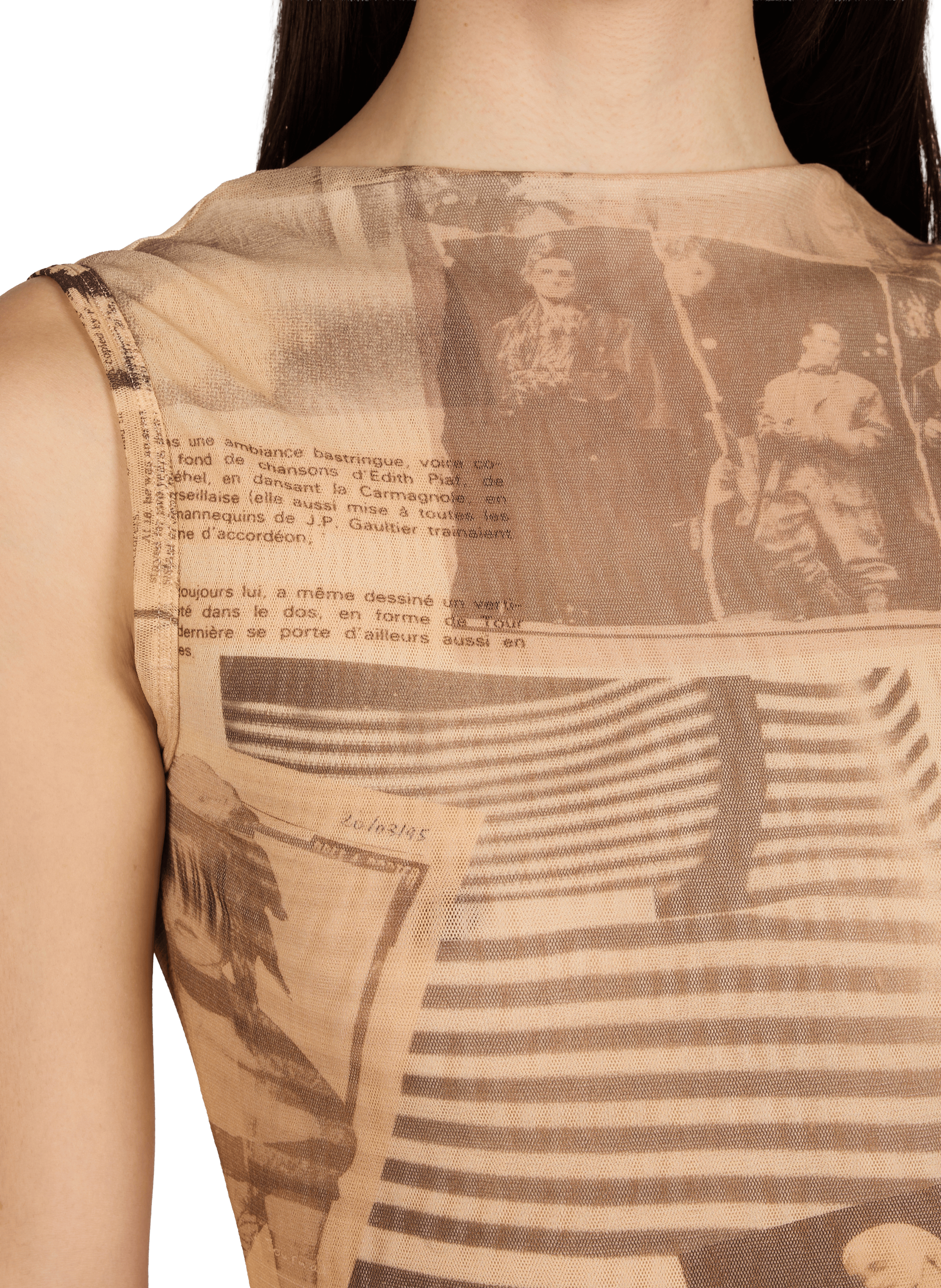 Fitted long dress with newspaper print JEAN PAUL GAULTIER Multicolour