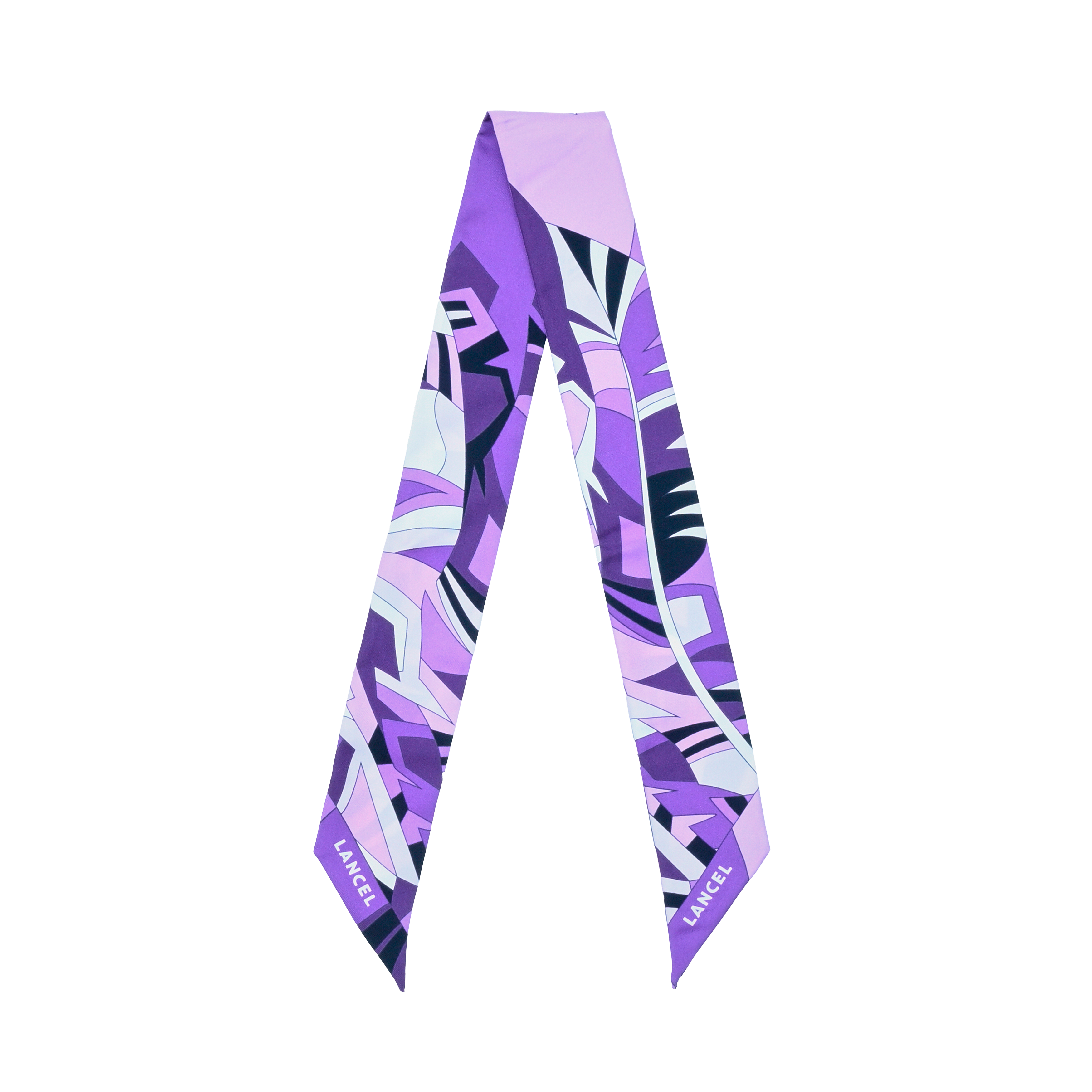 Bandeau motif arabesque en soie LANCEL Violet