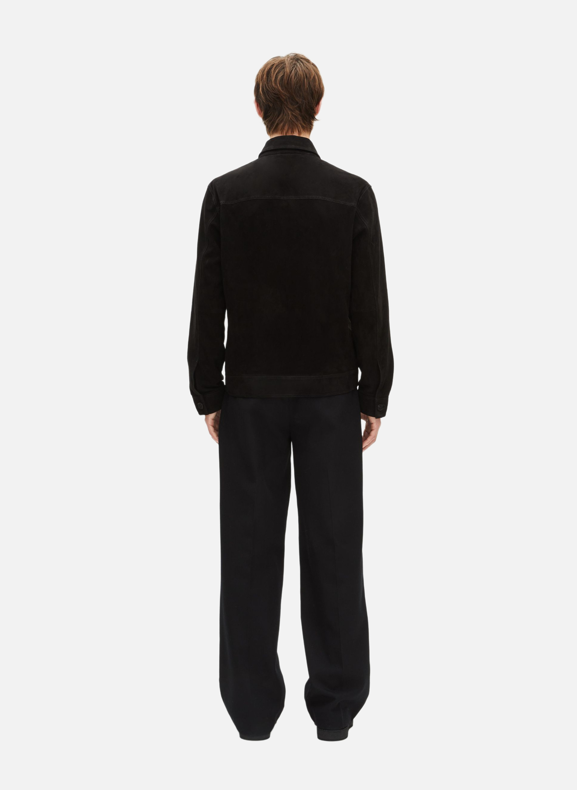 Blouson en suède à zip décalé THE KOOPLES Noir