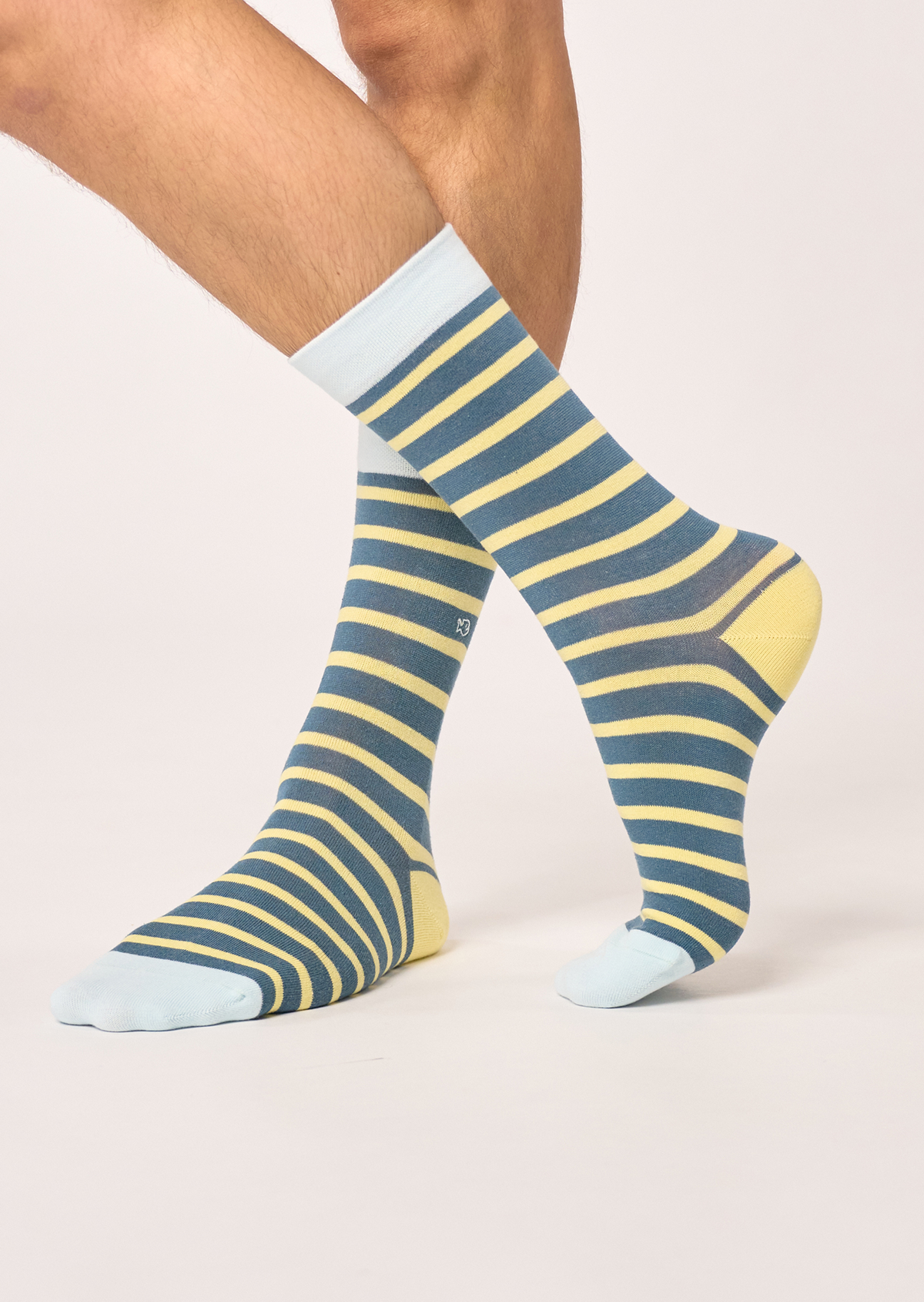 Chaussettes en coton peigné à rayures larges BILLYBELT Bleu