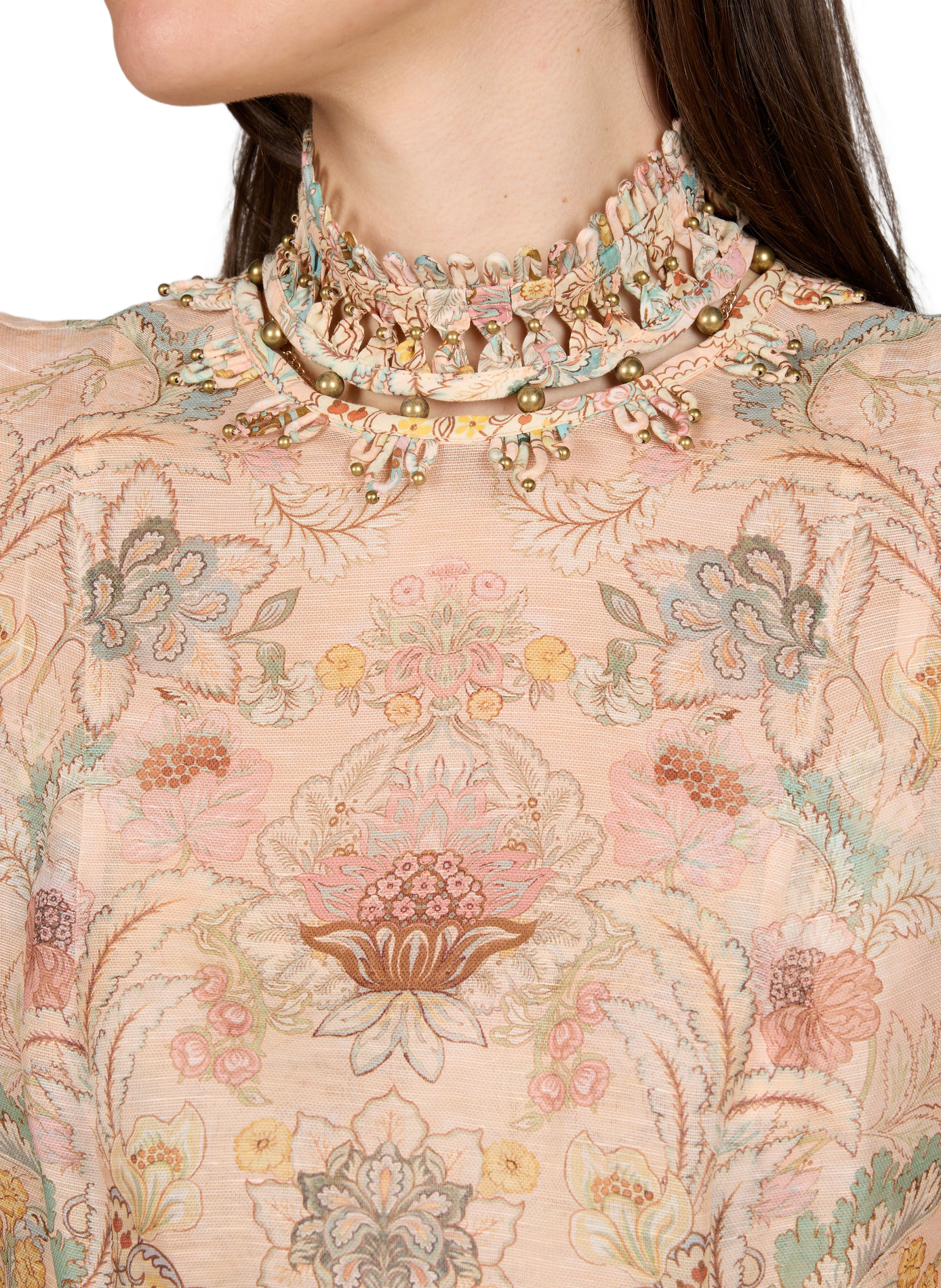 Mini robe à perles Rebellion en lin et soie ZIMMERMANN Multicolore