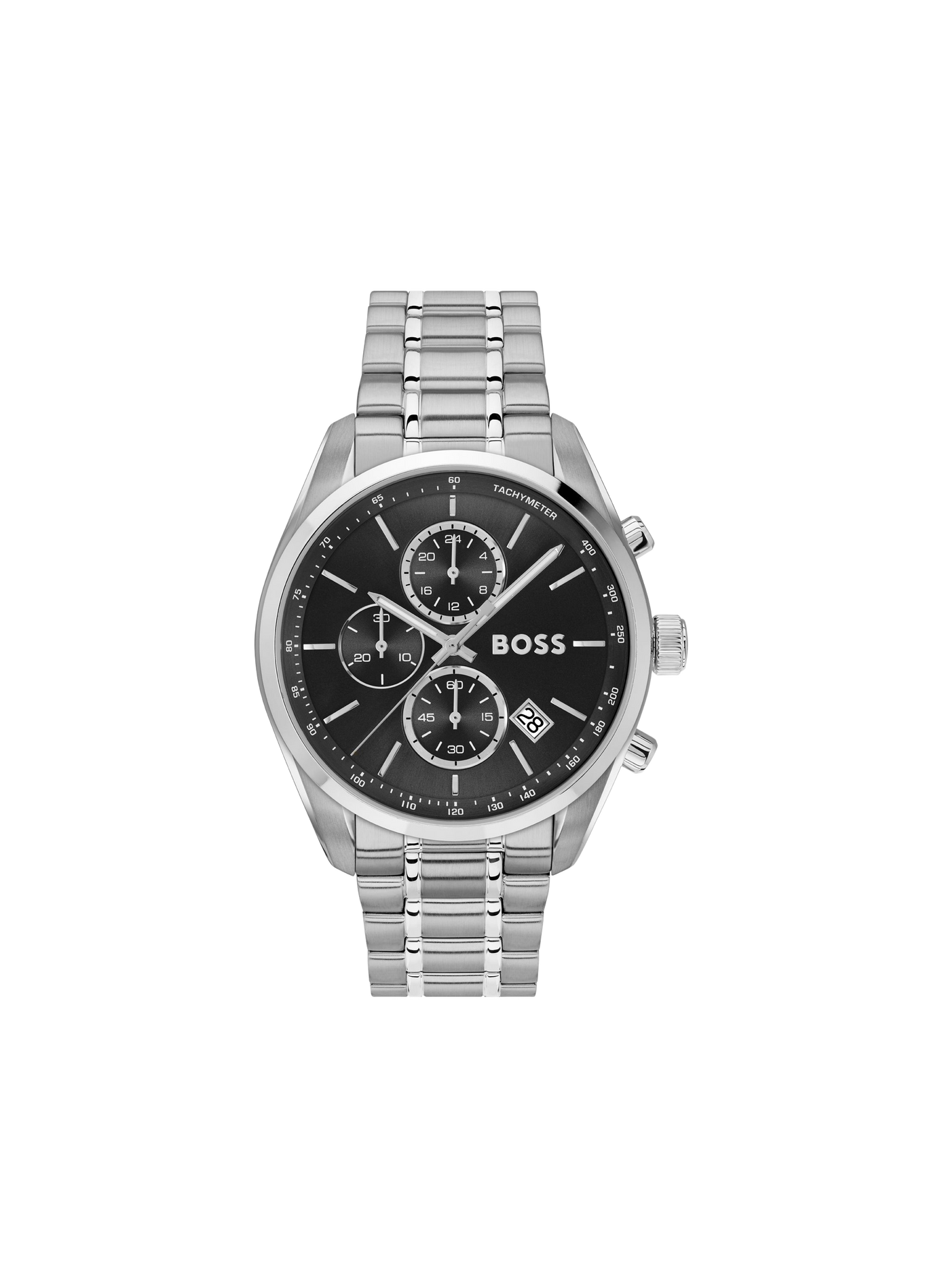 Montre quartz Grand prix 44 en acier inoxydable BOSS MONTRES Noir