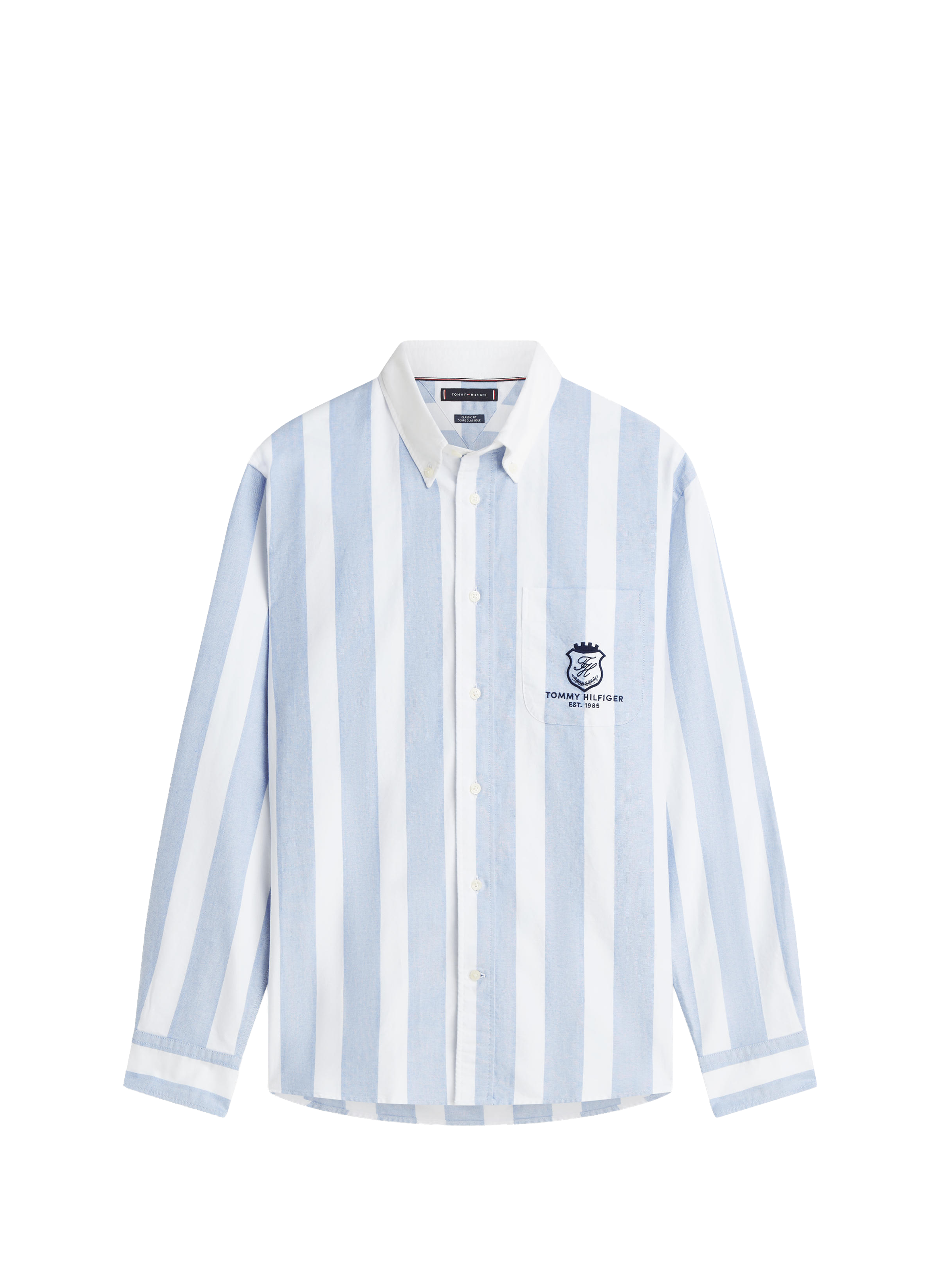 Chemise droite Oxford à logo en coton TOMMY HILFIGER Bleu