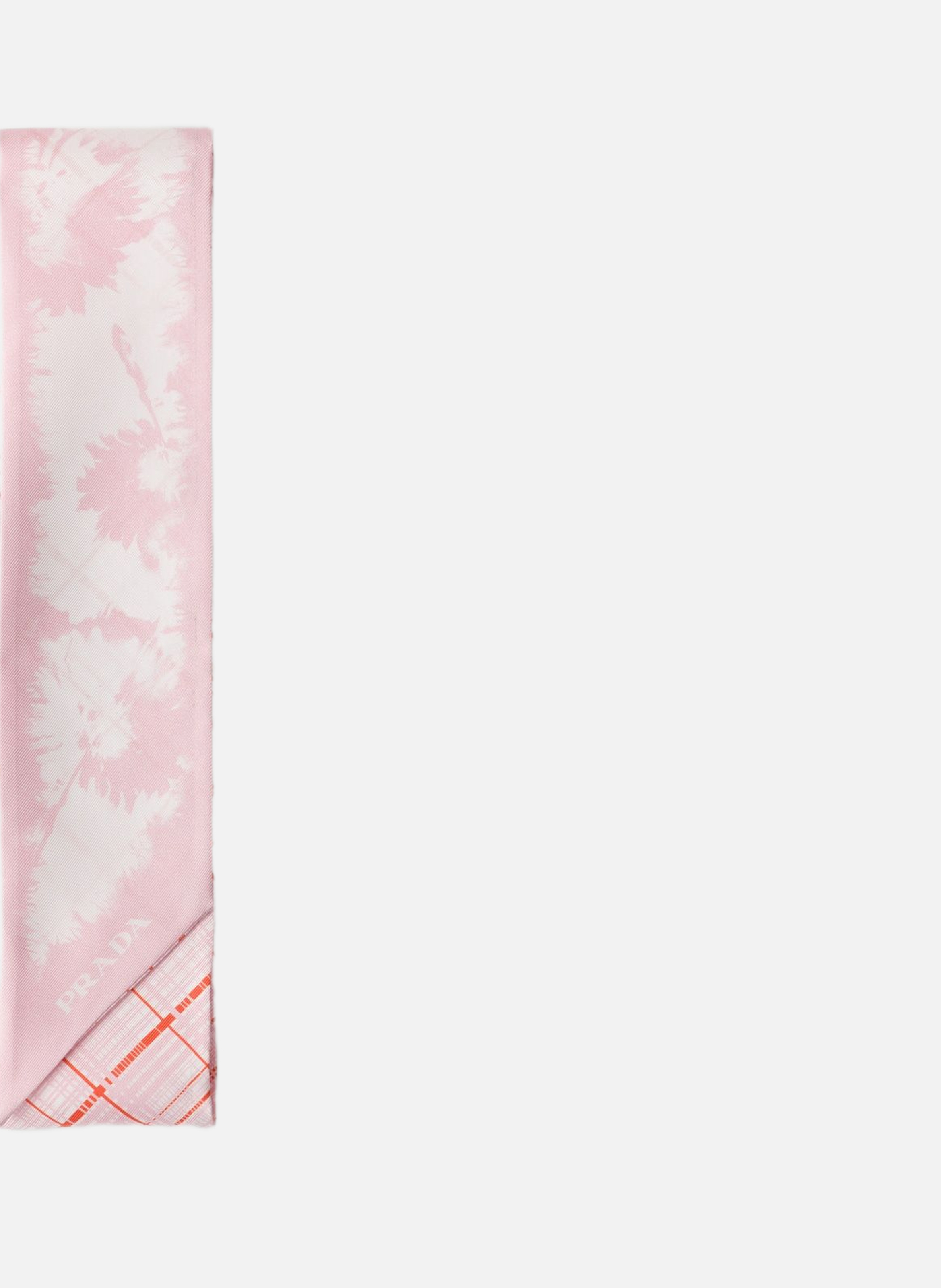 Foulard fin en sergé de soie imprimé PRADA Rose