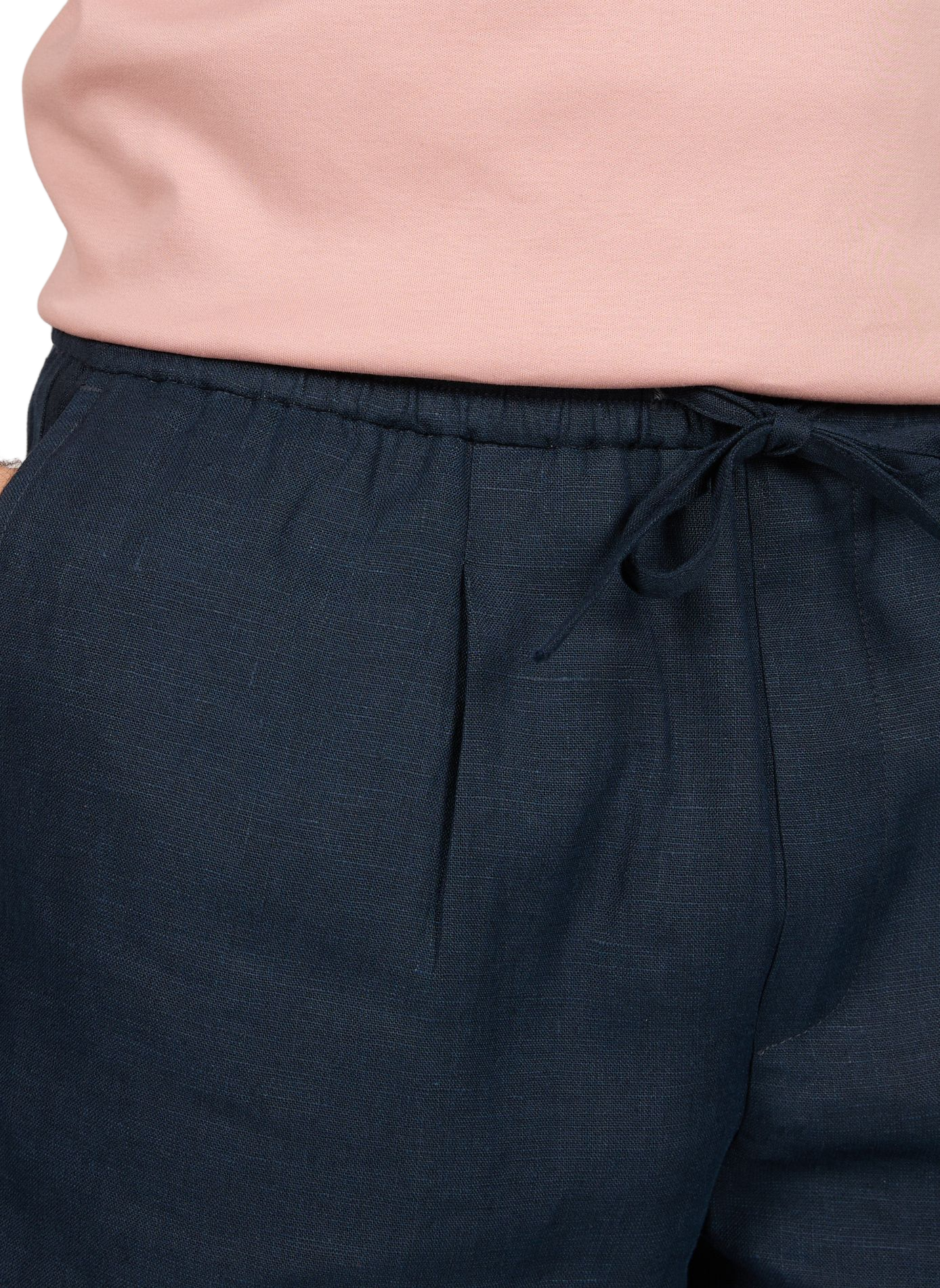 Linen straight shorts AURELIEN Blue