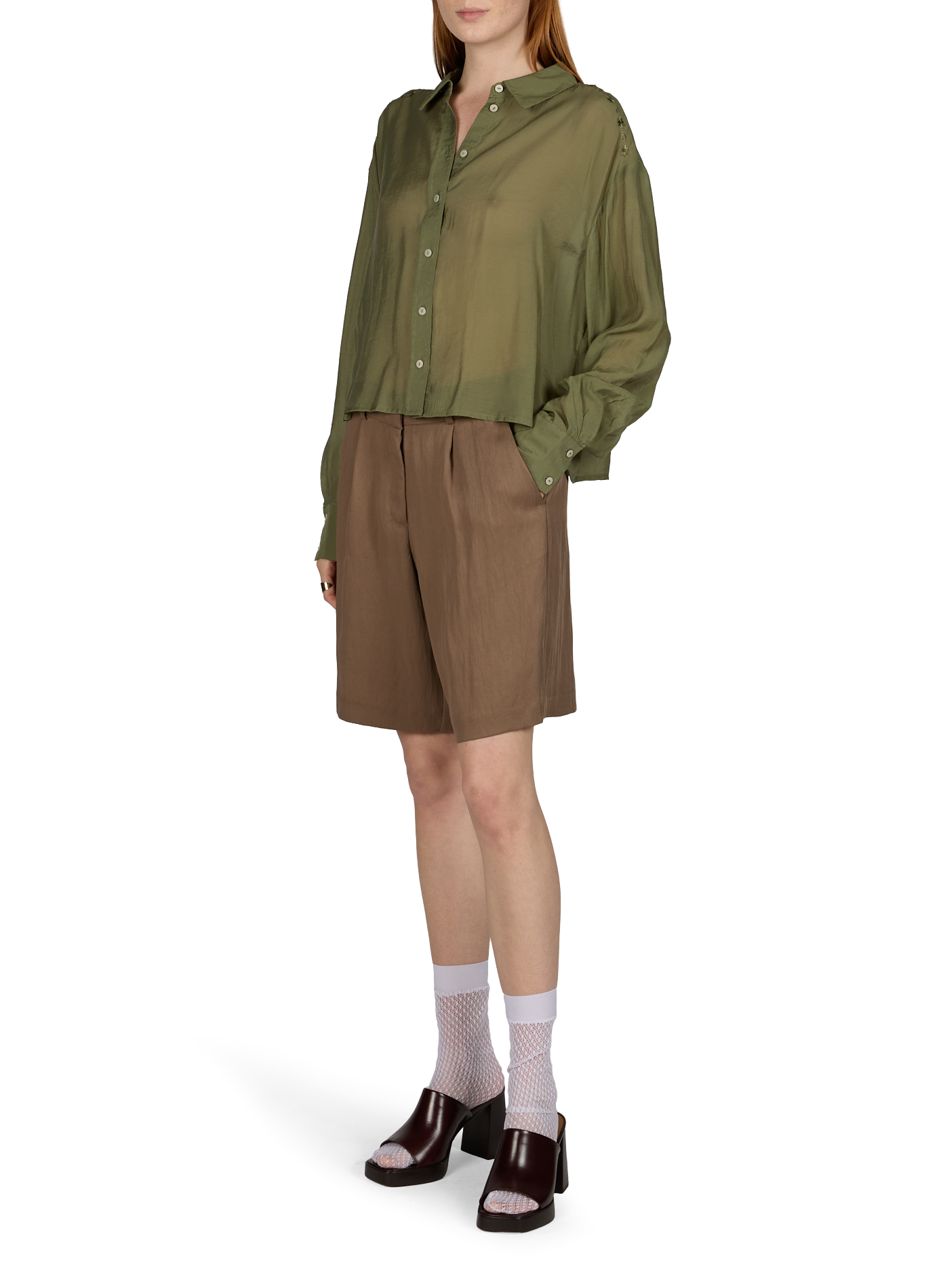 Camicia Vinibi con colletto classico VILA Verde