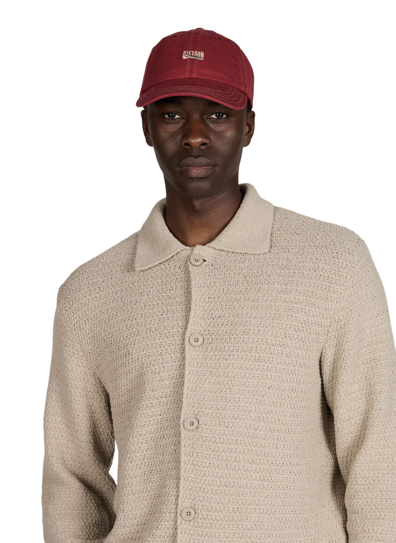Casquette logo en coton STETSON Rouge