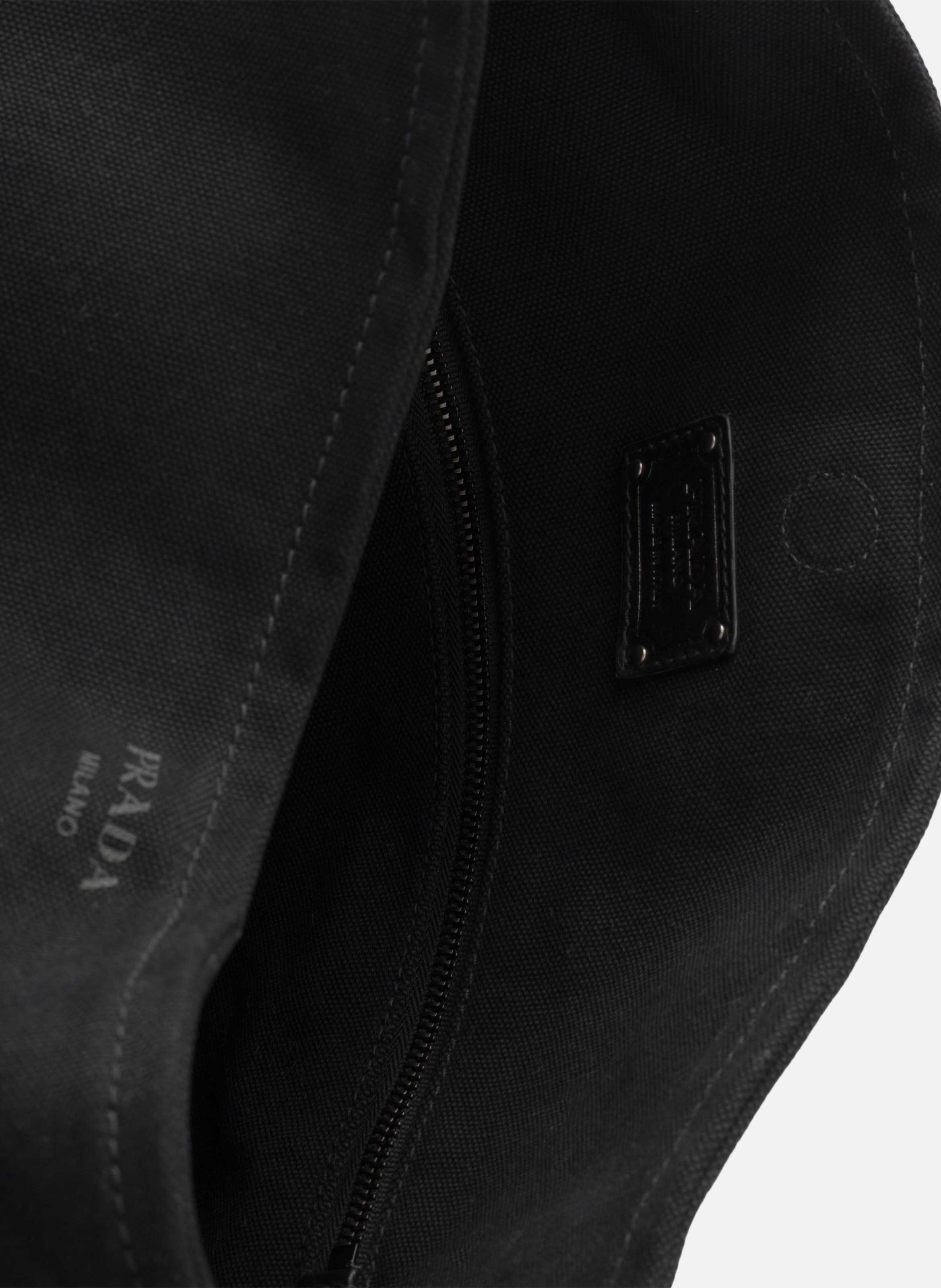 Sac porté épaule prada route en toile et cuir PRADA Noir
