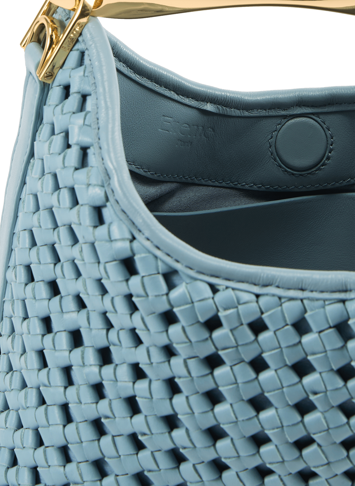 Sac à main Boomerang tressé en cuir | Bleu ELLEME Femme