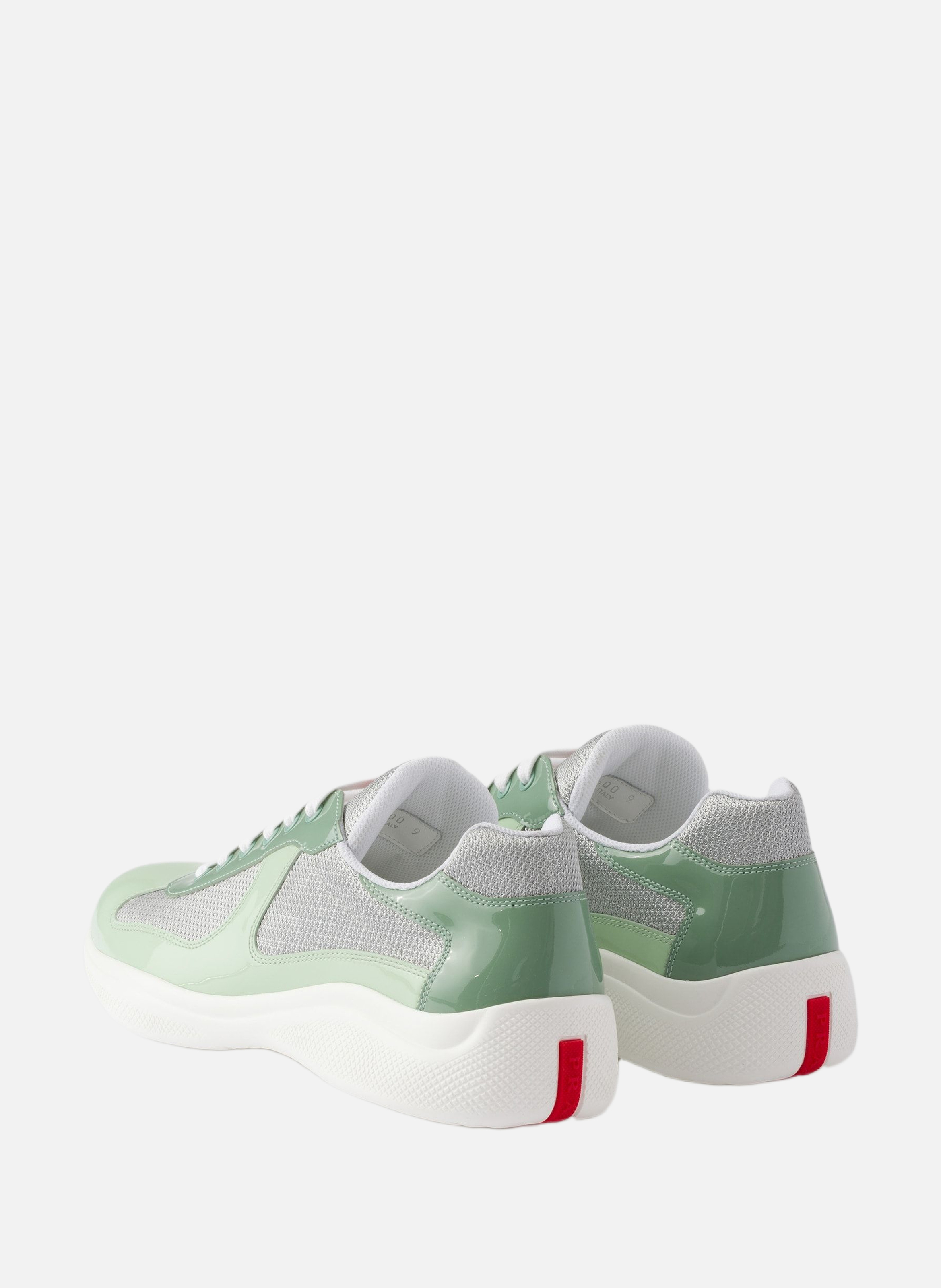 Sneakers prada america’s cup en cuir verni et tiss PRADA Vert