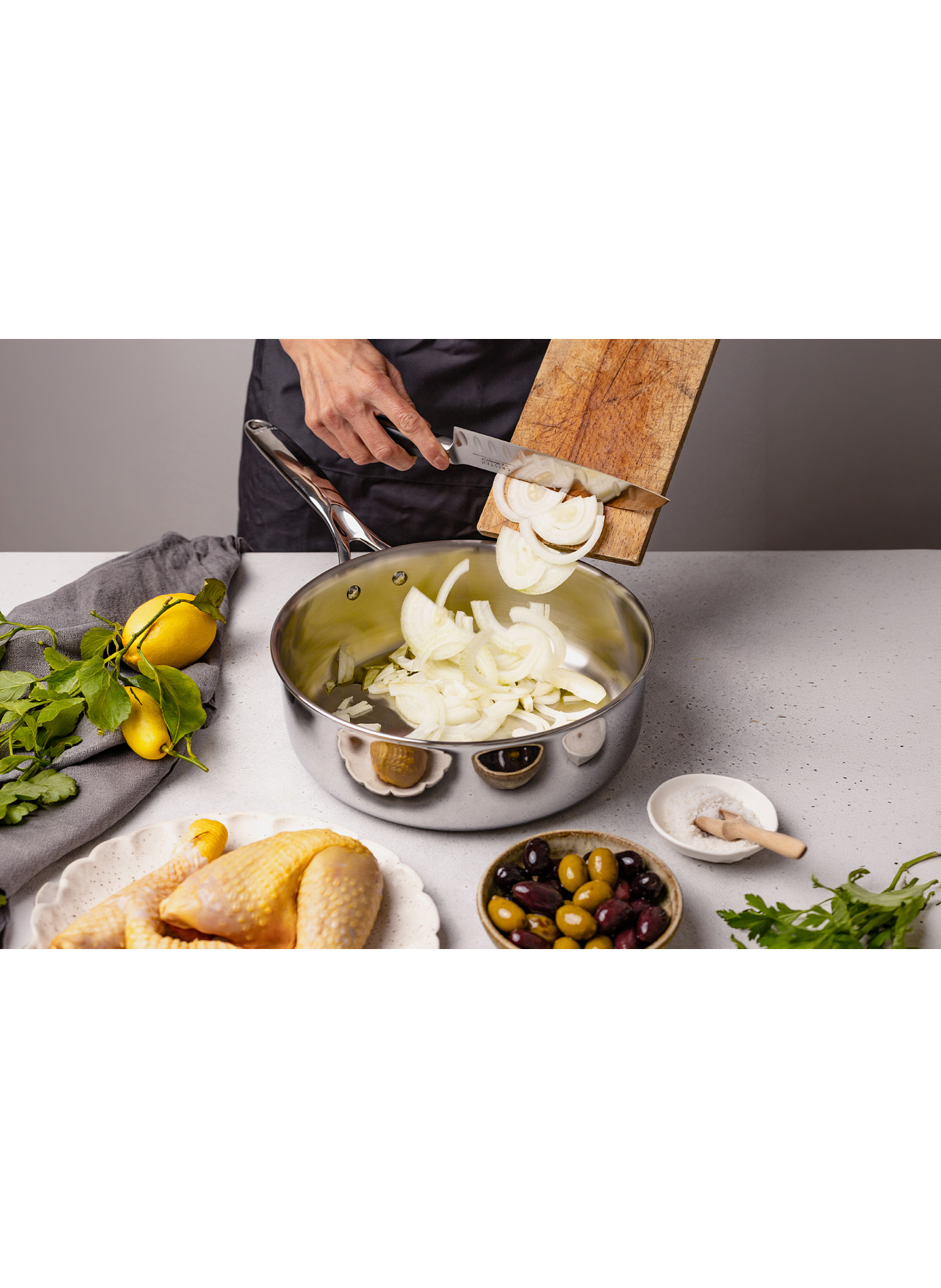 Sauteuse Ultraply Castel'Pro en inox CRISTEL Gris