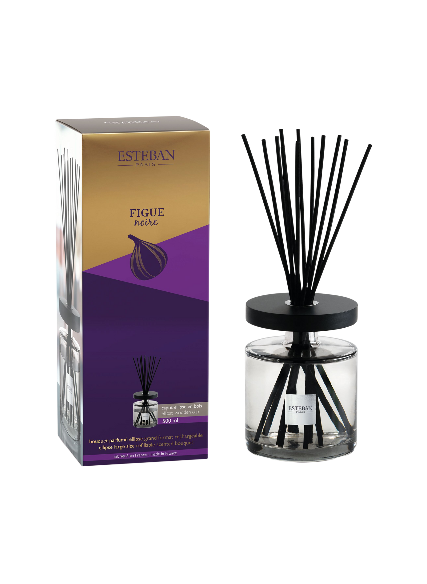 Refillable Ellipse Fragrance Bouquet Black Fig 500 ml ESTEBAN Purple
