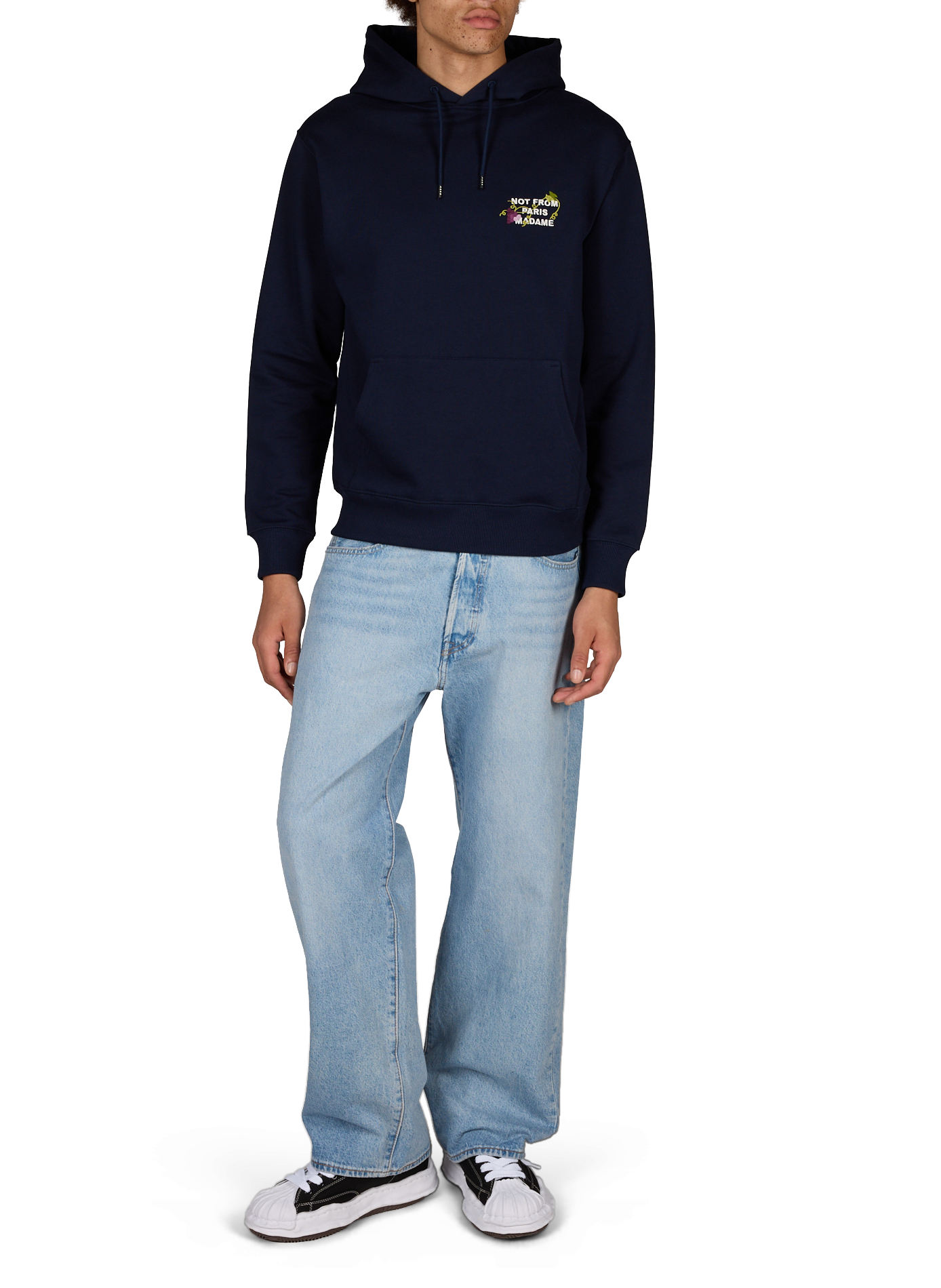 Embroidered hooded sweatshirt DROLE DE MONSIEUR Blue