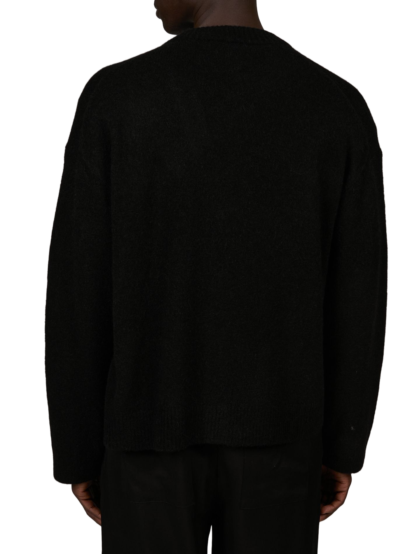 Solid cardigan with blended wool collar REPRESENT Black
