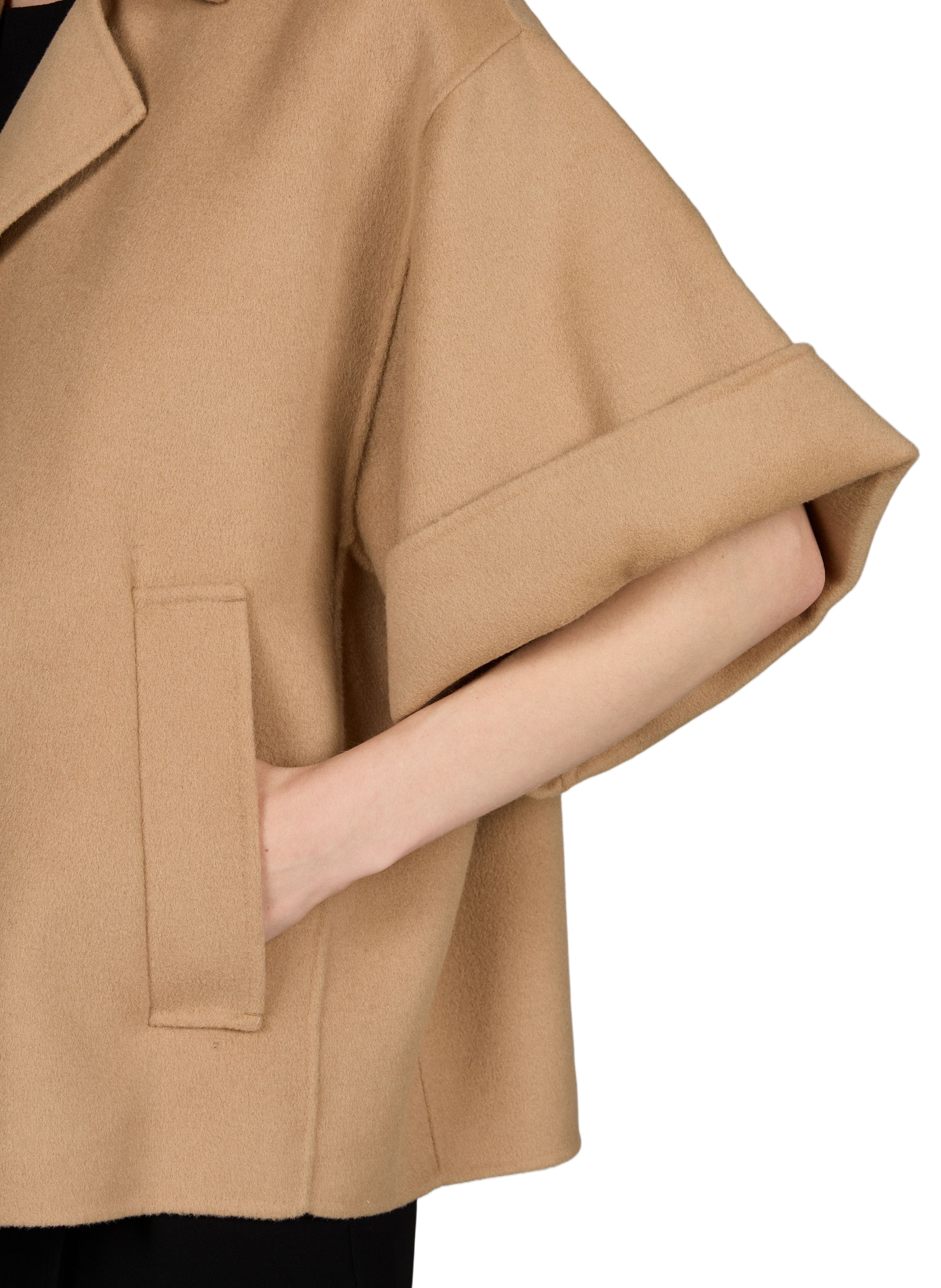 Textured coat with wide sleeves in wool MAX MARA WEEK END Brown