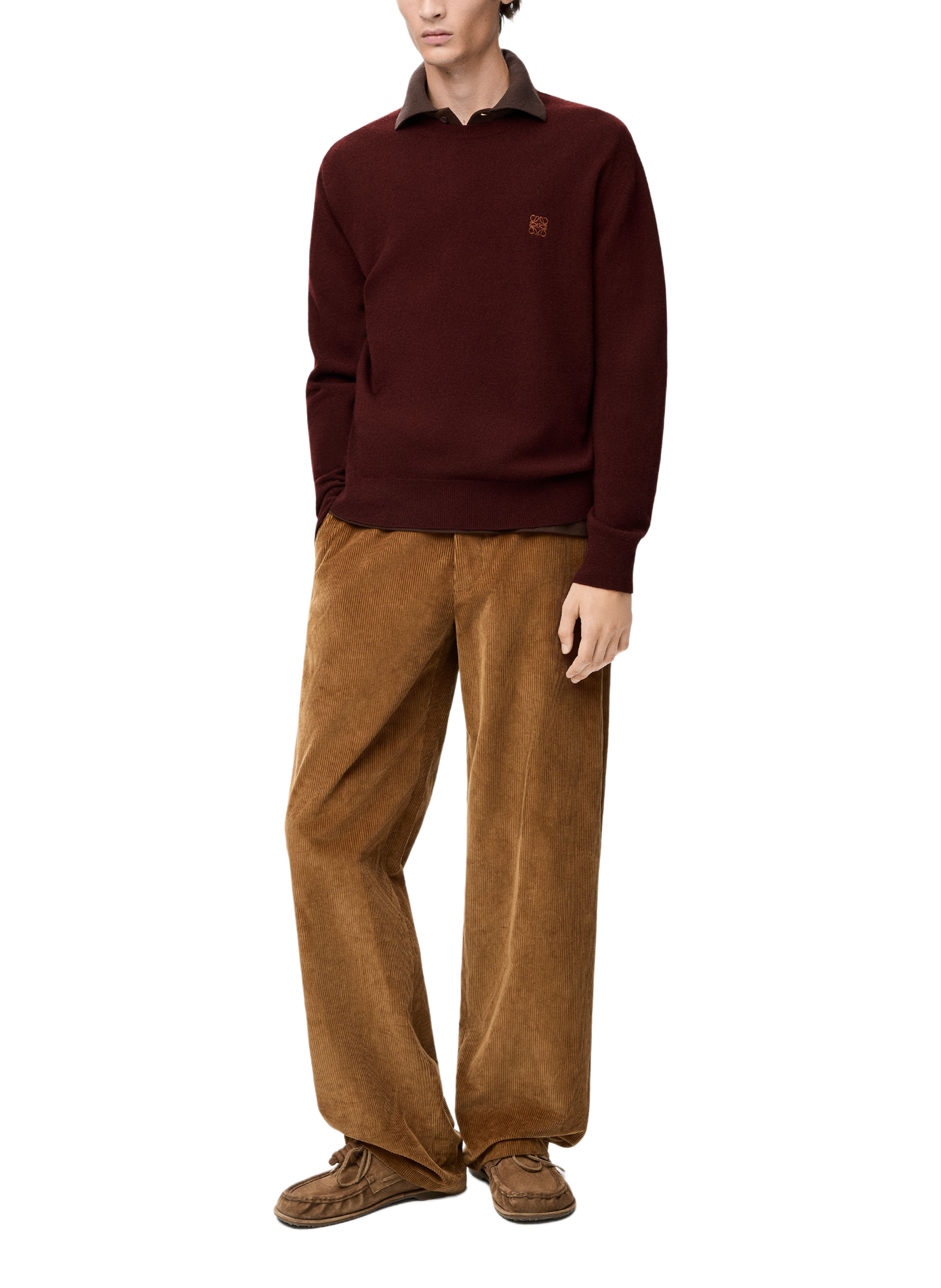 Gerade geschnittener Wollmix-Pullover mit Logo LOEWE Rot