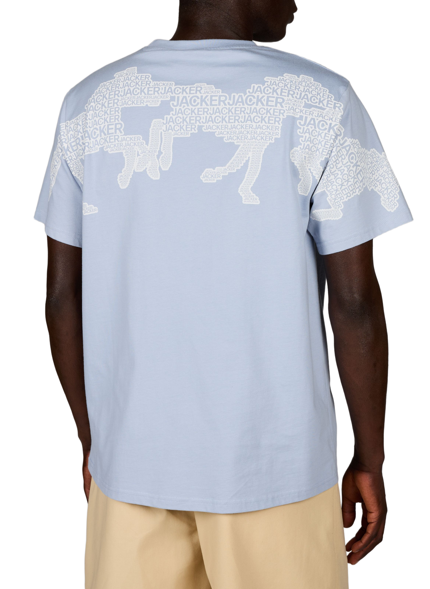 Gerader Baumwoll-T-Shirt JACKER. Blau