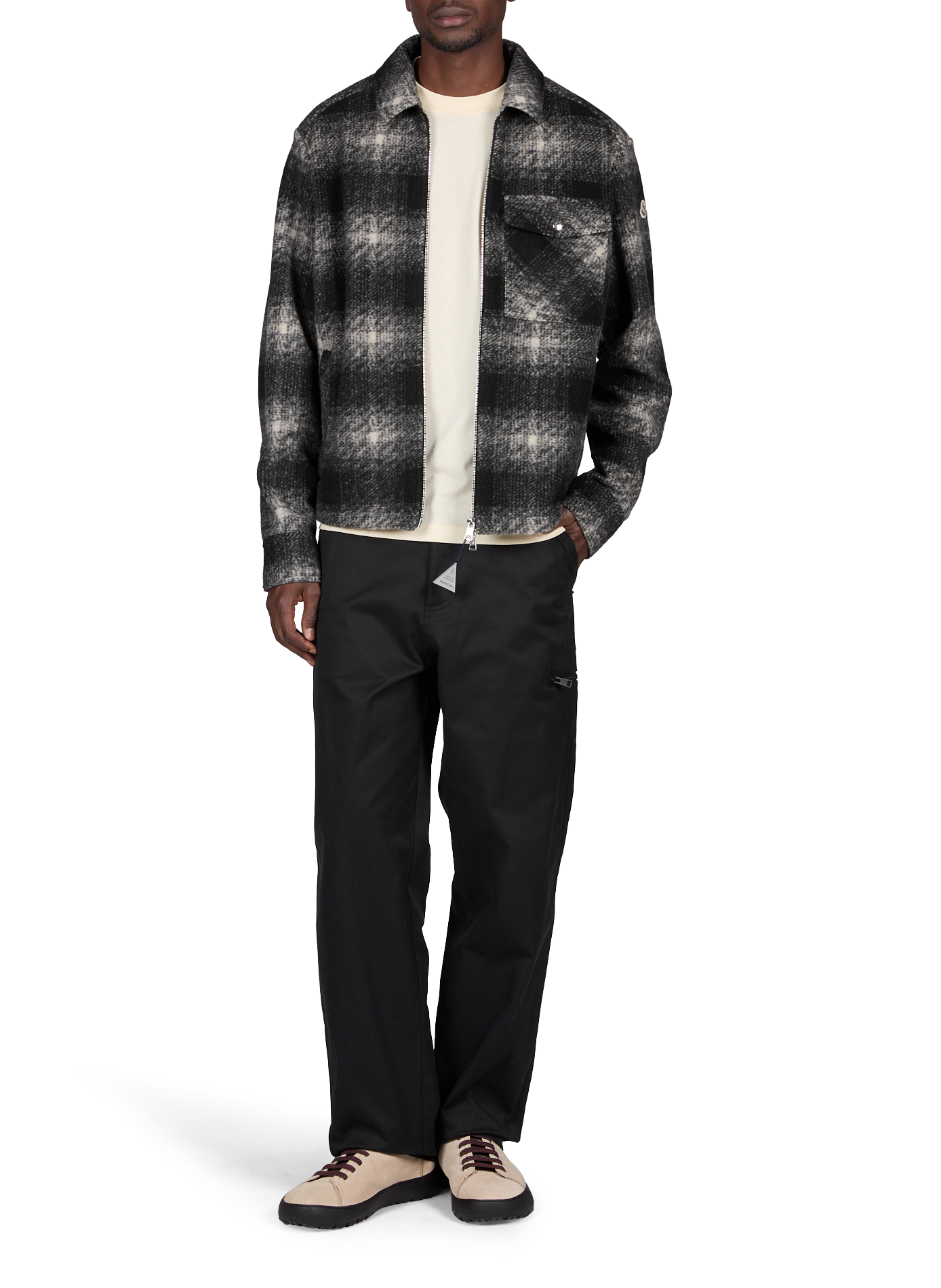 Straight cotton-blend trousers MONCLER Black