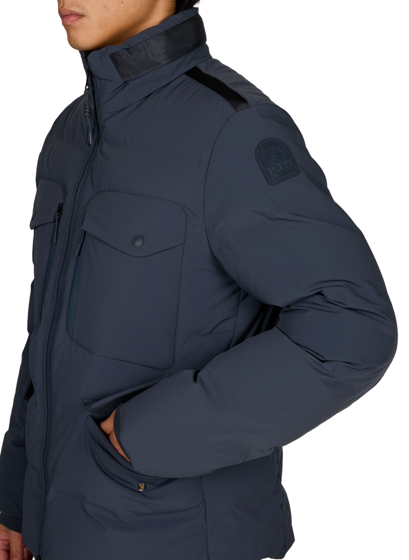 Padded oversized North puffer jacket with high neck PARAJUMPERS Blue