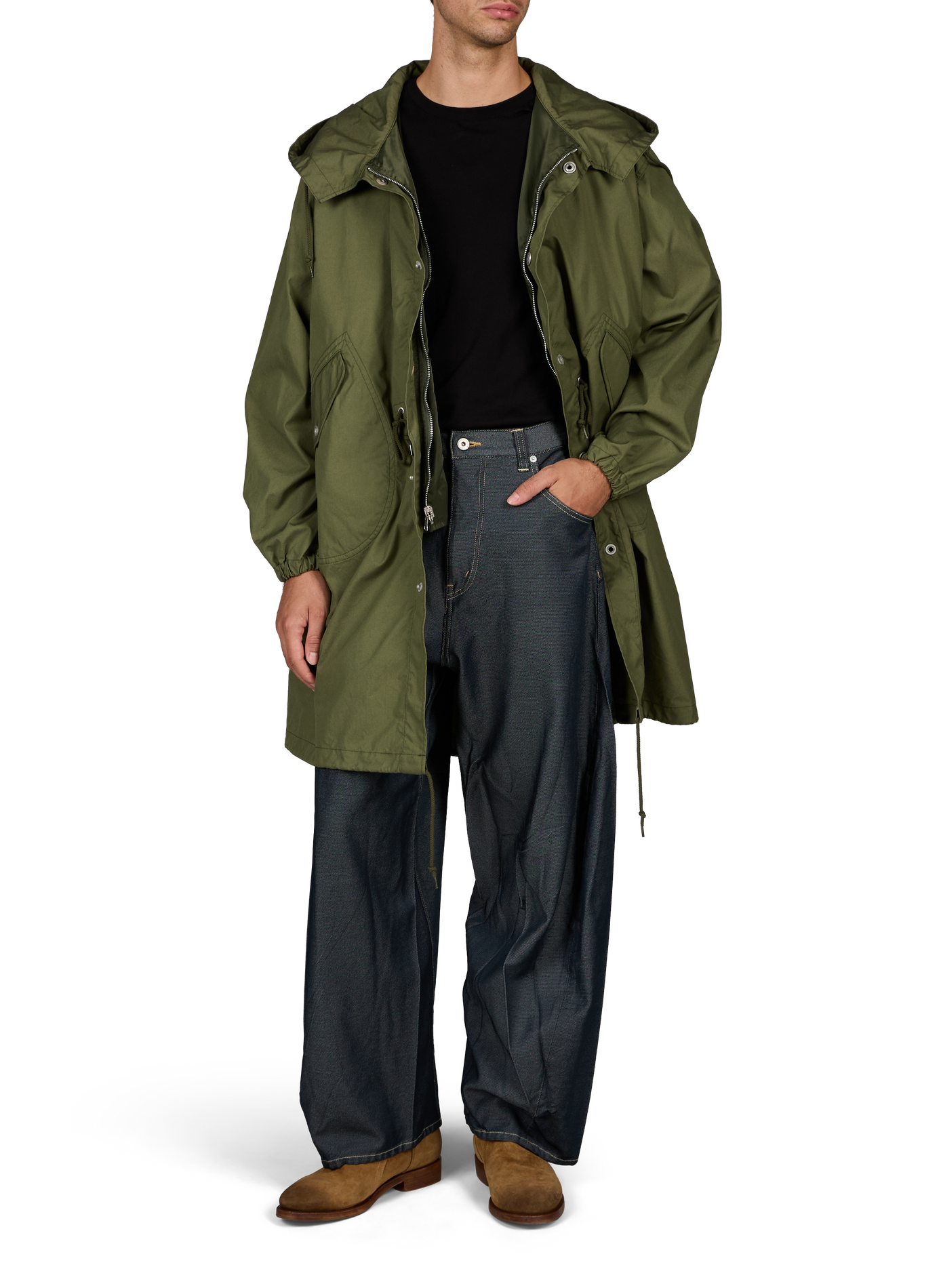 Wide-leg balloon jeans in denim effect COMME DES GARCONS HOMME Multicolour